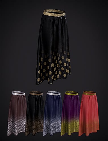 Elena Dark Queen Outfit dForce Skirt for Genesis 8 and 8.1 Females by: Beautyworks, 3D Models by Daz 3D