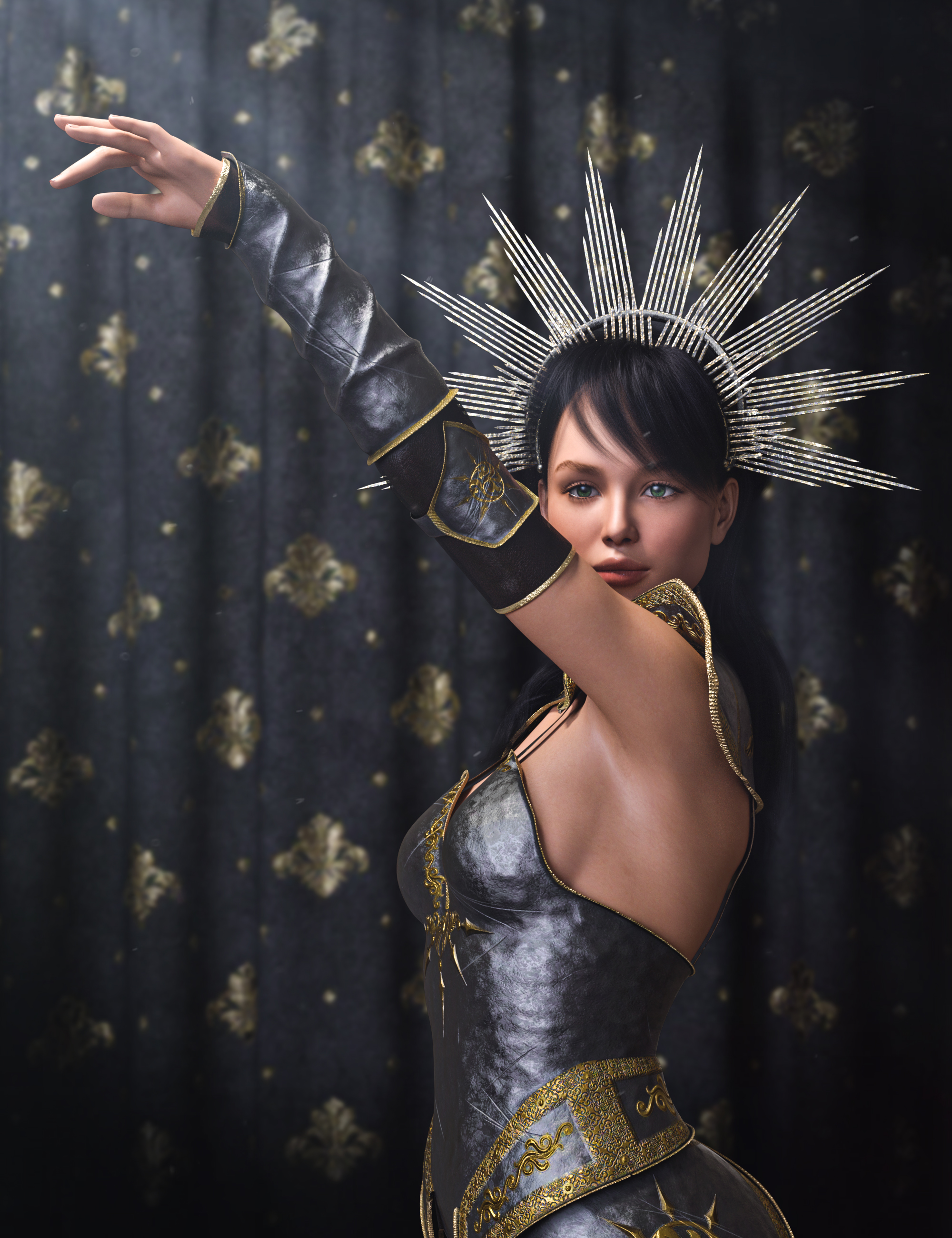 Elena Dark Queen Outfit Hands Armor for Genesis 8 and 8.1 Females Elena Dark Queen Outfit Hands Armor for Genesis 8 and 8.1 Females by: Beautyworks, 3D Models by Daz 3D