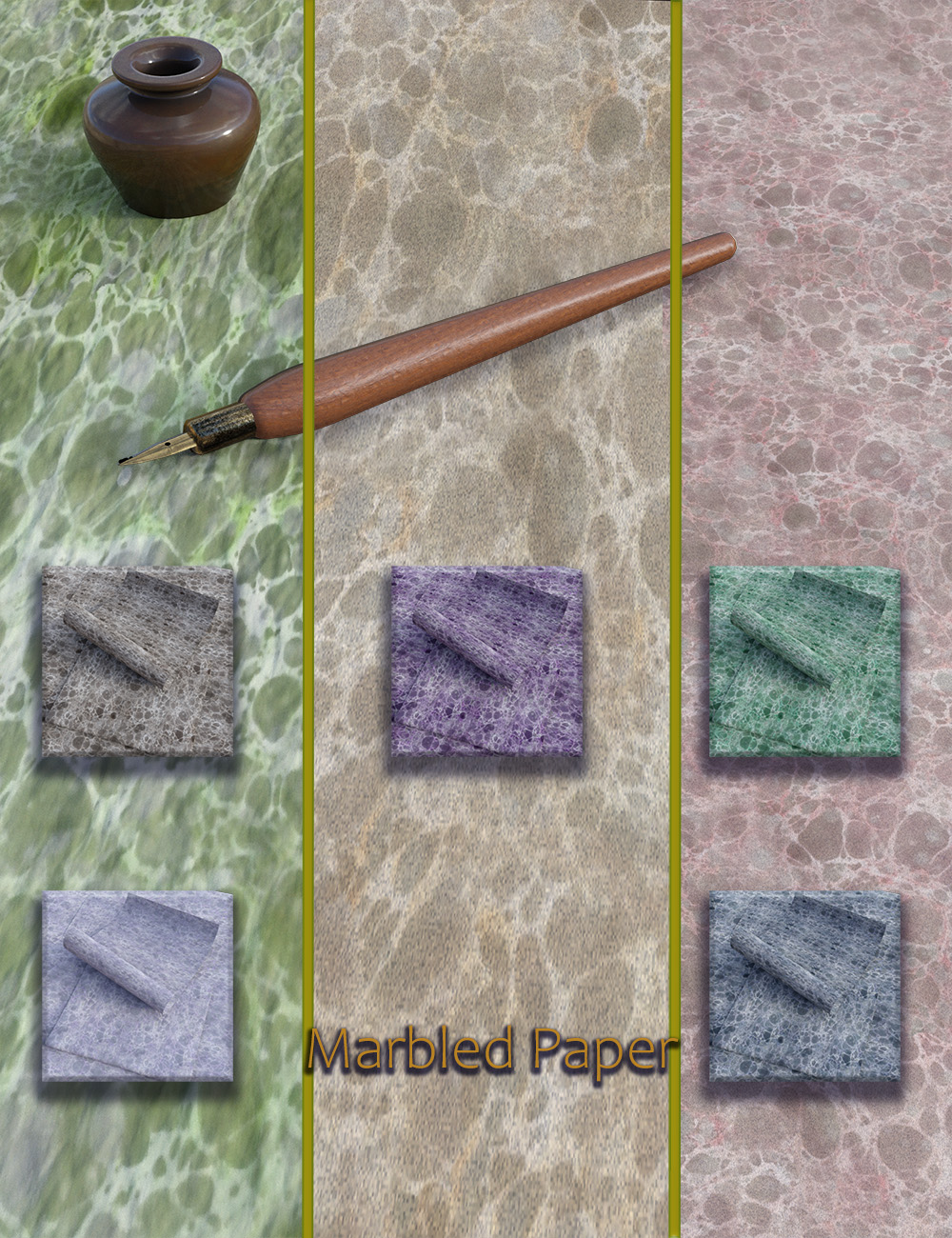 Paper and Writing Shaders for Iray by: MartinJFrost, 3D Models by Daz 3D