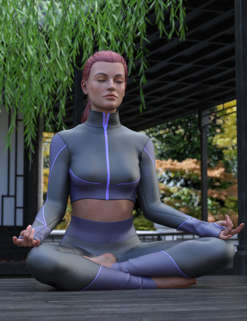 dForce Active Training Outfit for Genesis 8.1 Females by: Blue Rabbit, 3D Models by Daz 3D
