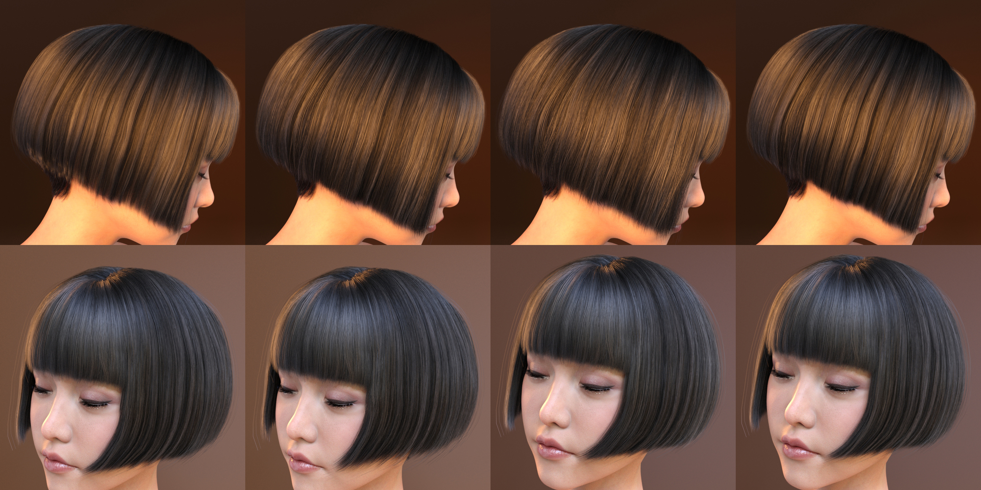 FE Classic Bob Hair for Genesis 8 and 8.1 Females by: FeSoul, 3D Models by Daz 3D