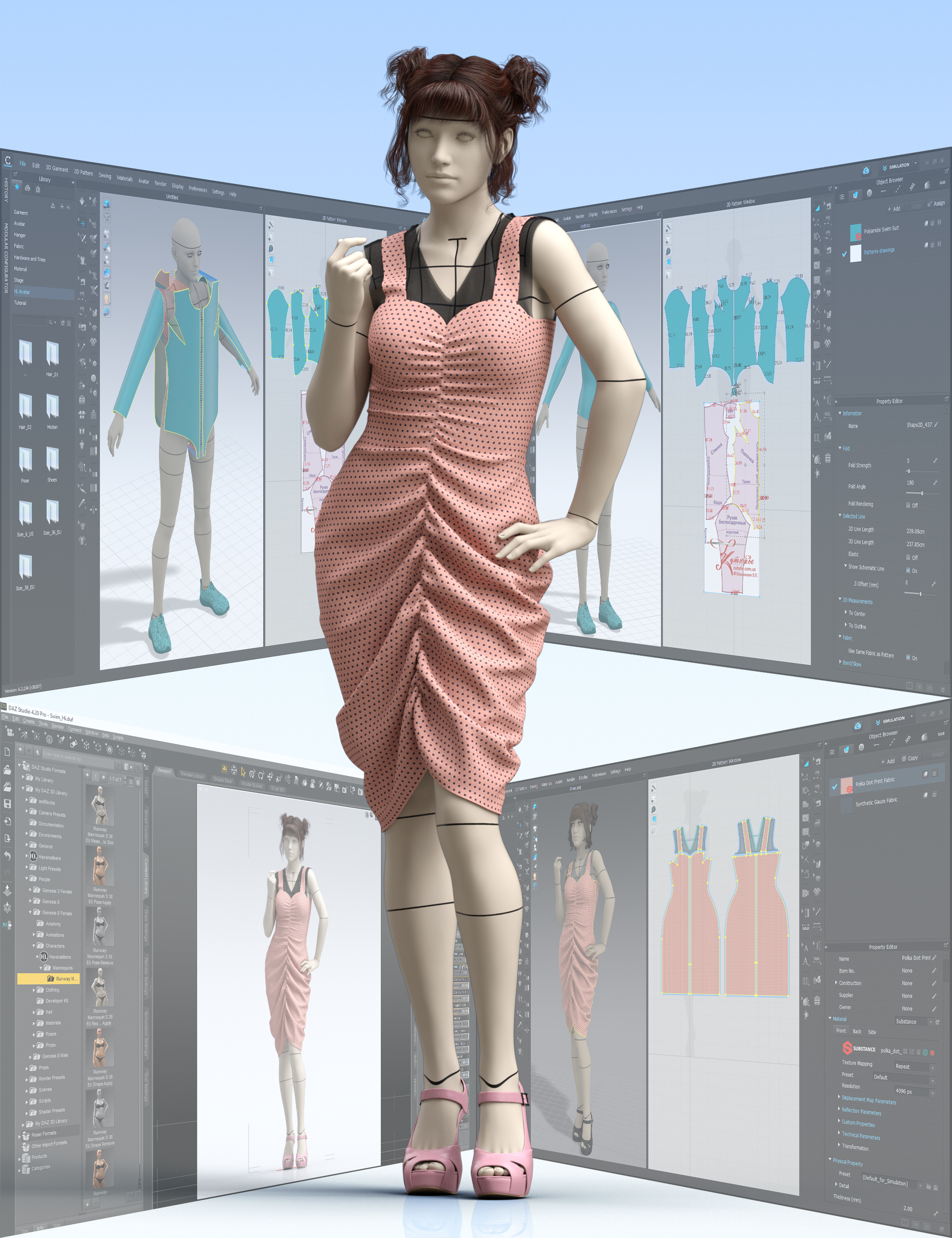 Runway Mannequin Shape for Clothes Creation and Demonstration for Genesis 8  Female