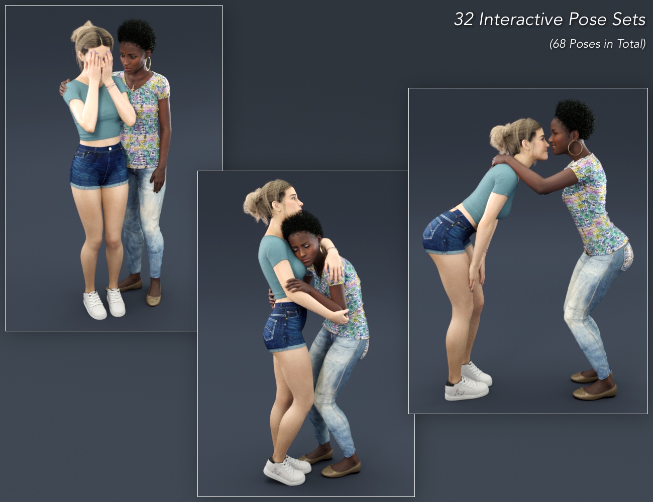 NG Compassion and Empathy Poses for Genesis 8 and 8.1 by: NewGuy, 3D Models by Daz 3D