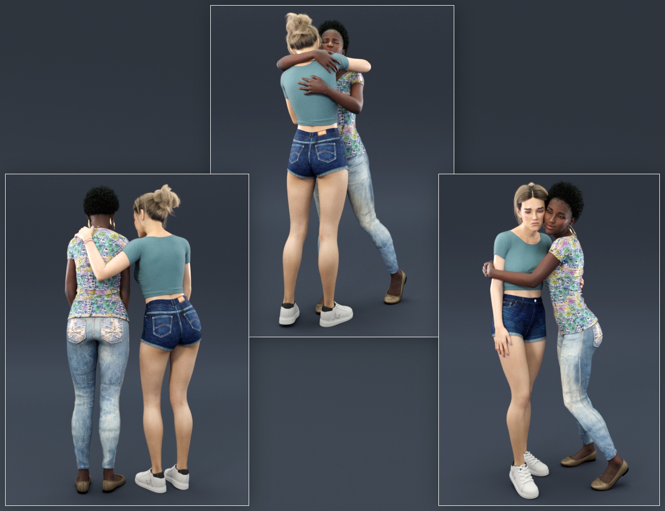 NG Compassion and Empathy Poses for Genesis 8 and 8.1 by: NewGuy, 3D Models by Daz 3D
