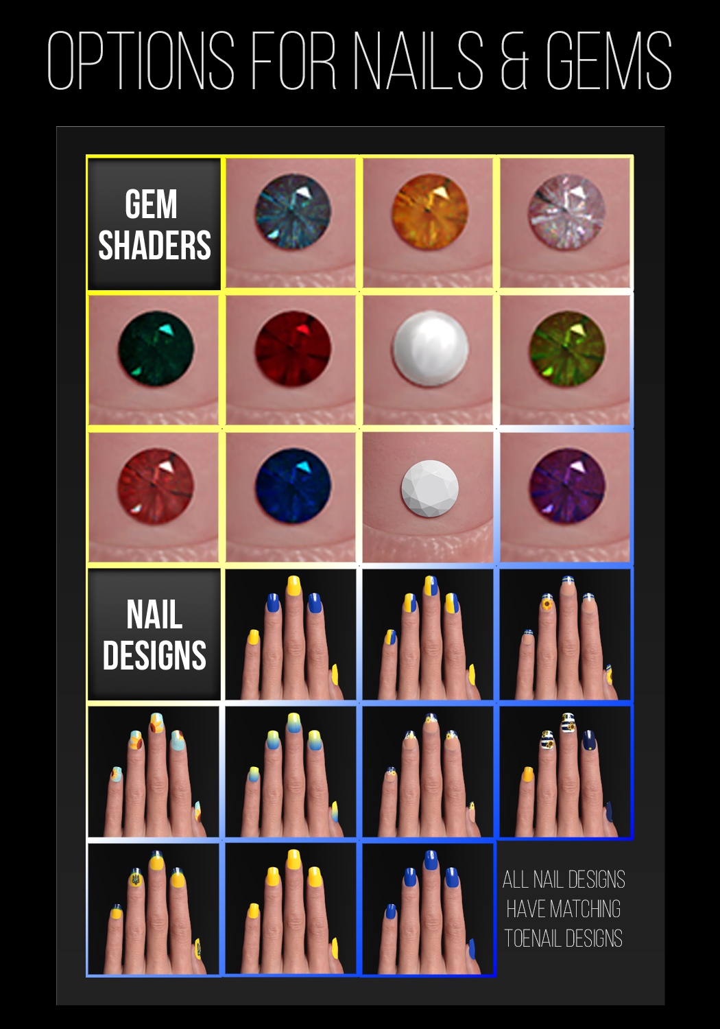 Blue Sky Nails for Genesis 8 and 8.1 Female by: LyonessChangelingChick, 3D Models by Daz 3D