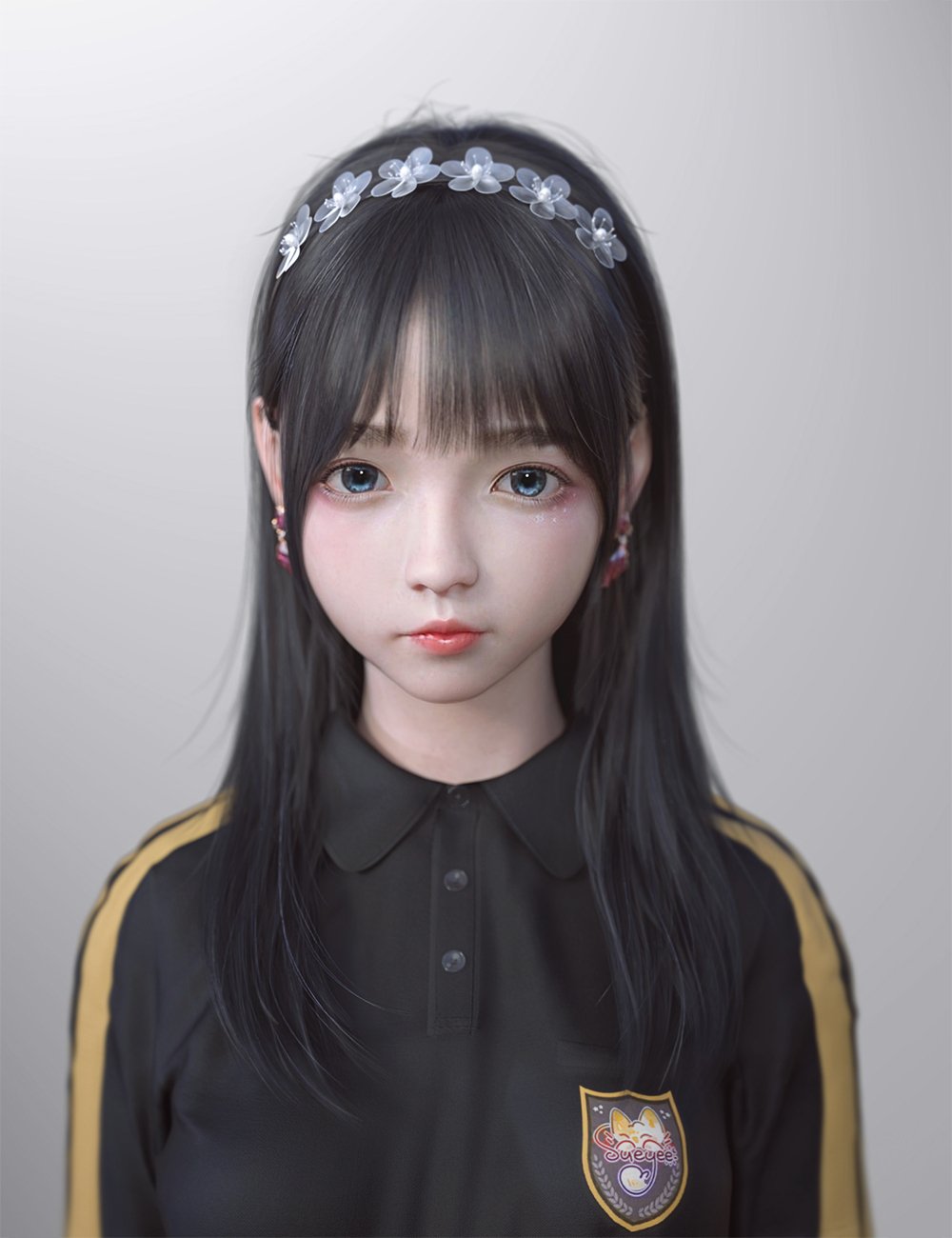 SU Long, Straight Hair for Genesis 8 and 8.1 Females by: Sue Yee, 3D Models by Daz 3D