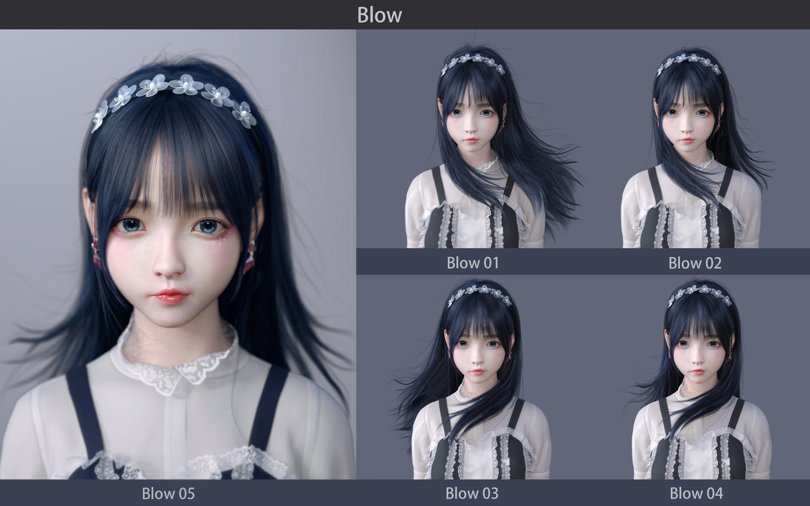 SU Long, Straight Hair for Genesis 8 and 8.1 Females by: Sue Yee, 3D Models by Daz 3D