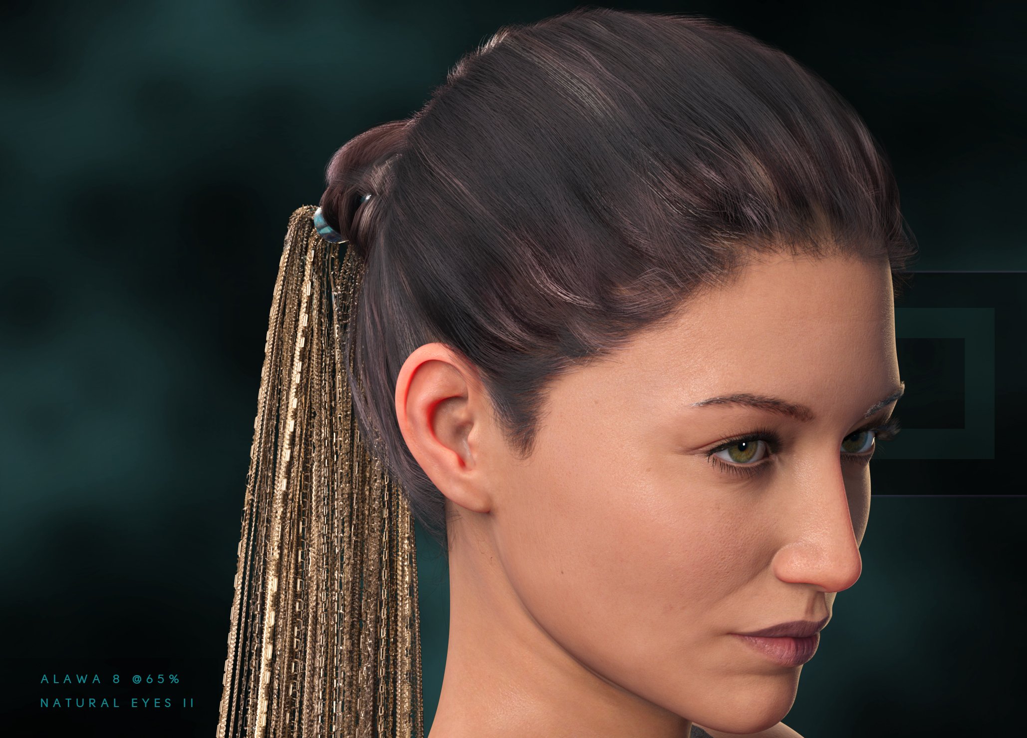 dForce Fierce Tales Hair for Genesis 3, 8, and 8.1 Females by: chevybabe25, 3D Models by Daz 3D