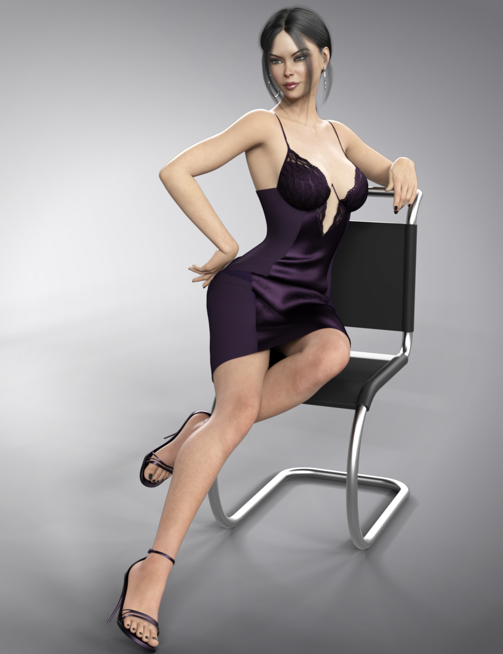 dForce Shining Night Outfit for Genesis 8 and 8.1 Females by: B-Rock, 3D Models by Daz 3D