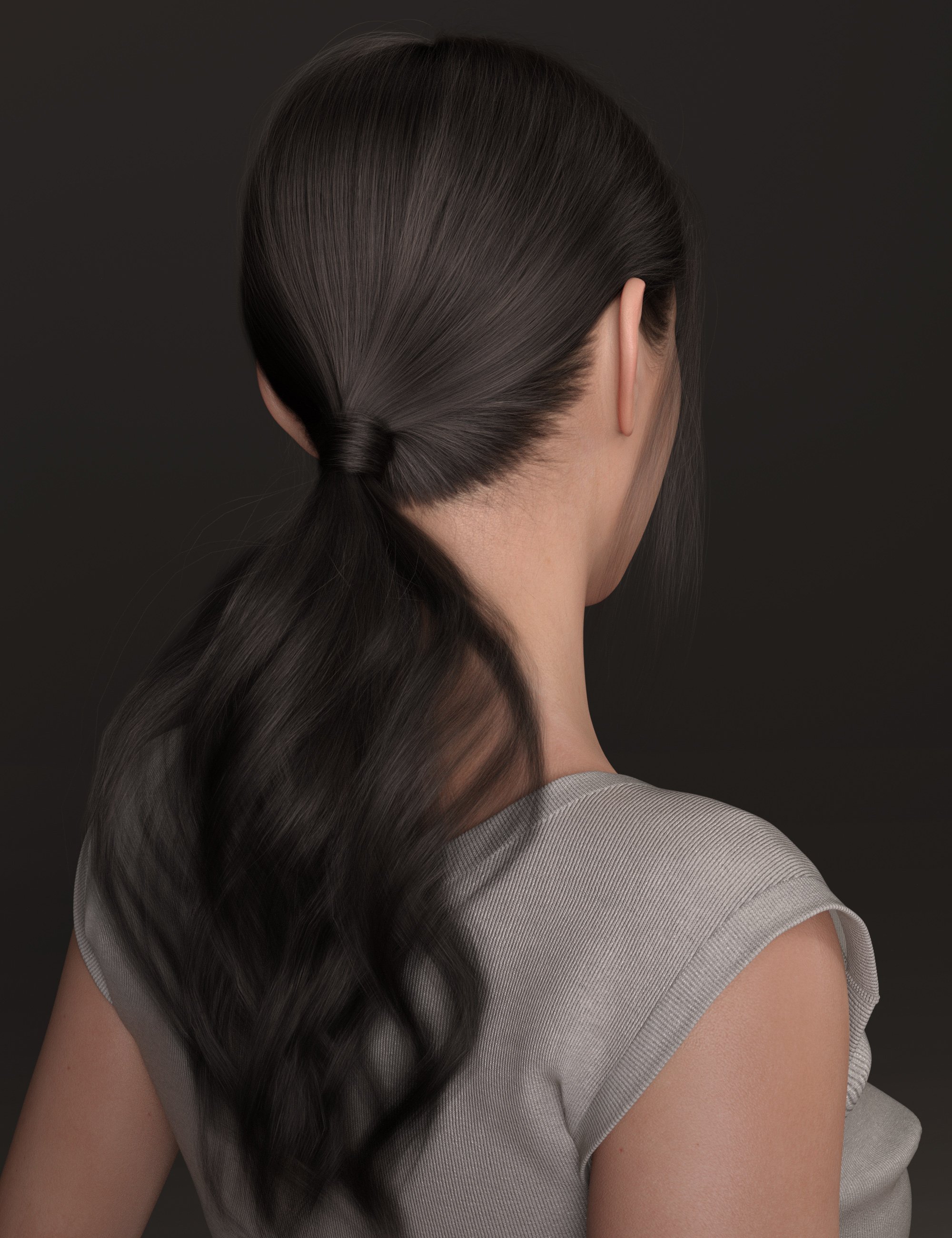 3-in-1 Low Ponytails Hair for Genesis 8 and 8.1 Females by: outoftouch, 3D Models by Daz 3D