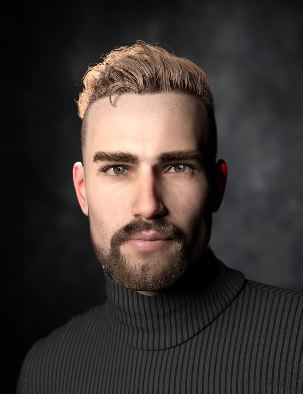 Raker Short Hair and Beard for Genesis 8 and 8.1 Males by: Neftis3D, 3D Models by Daz 3D