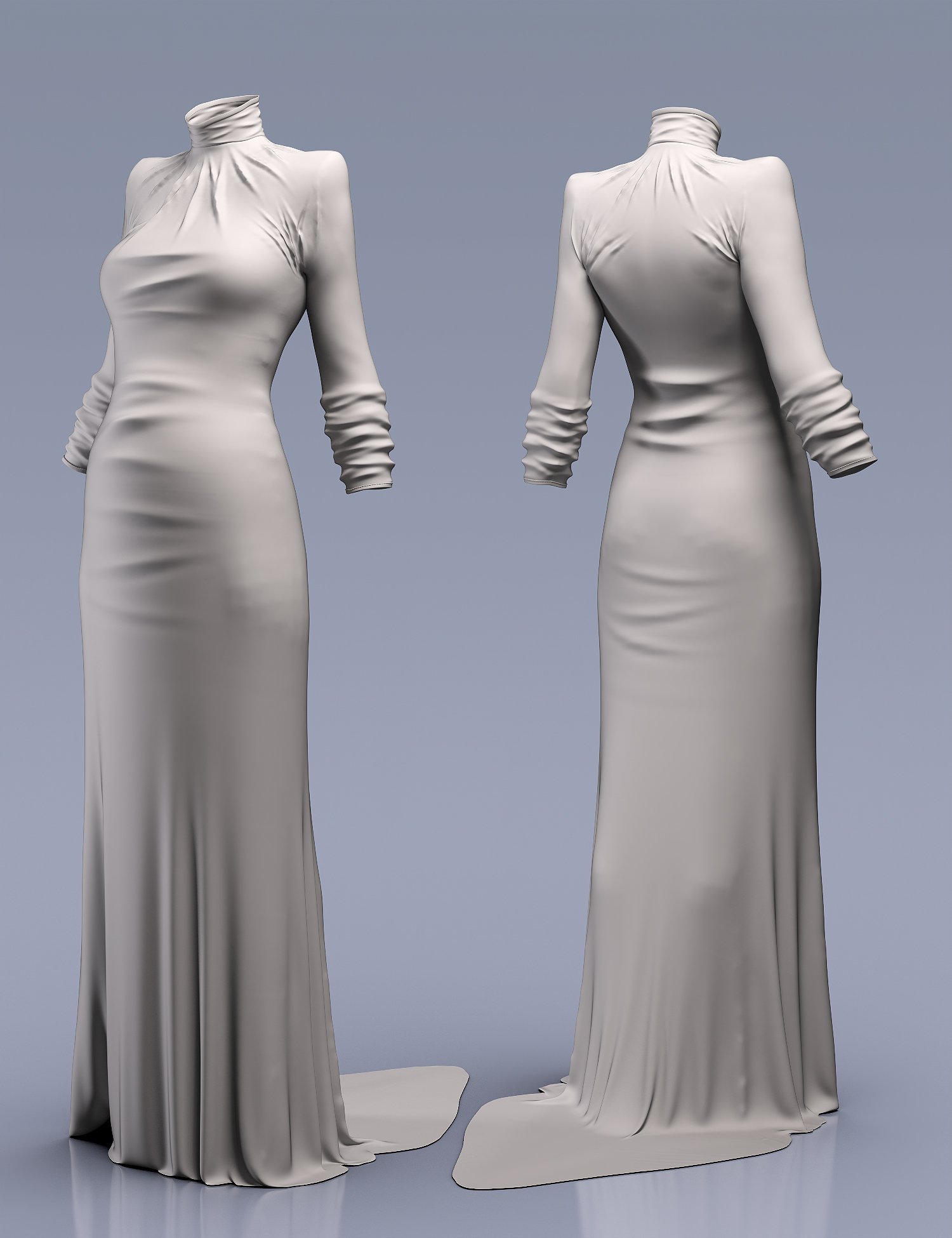 Black Long Dress Outfit dForce Dress for Genesis 8.1 Females by: 3DStyle, 3D Models by Daz 3D