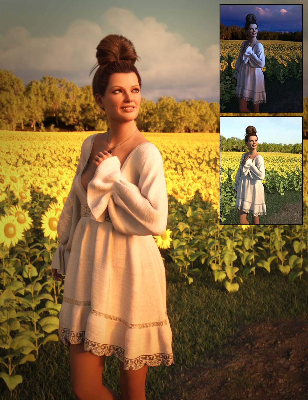 Sunflower Fields 8k Iray HDRIs by: DimensionTheory, 3D Models by Daz 3D