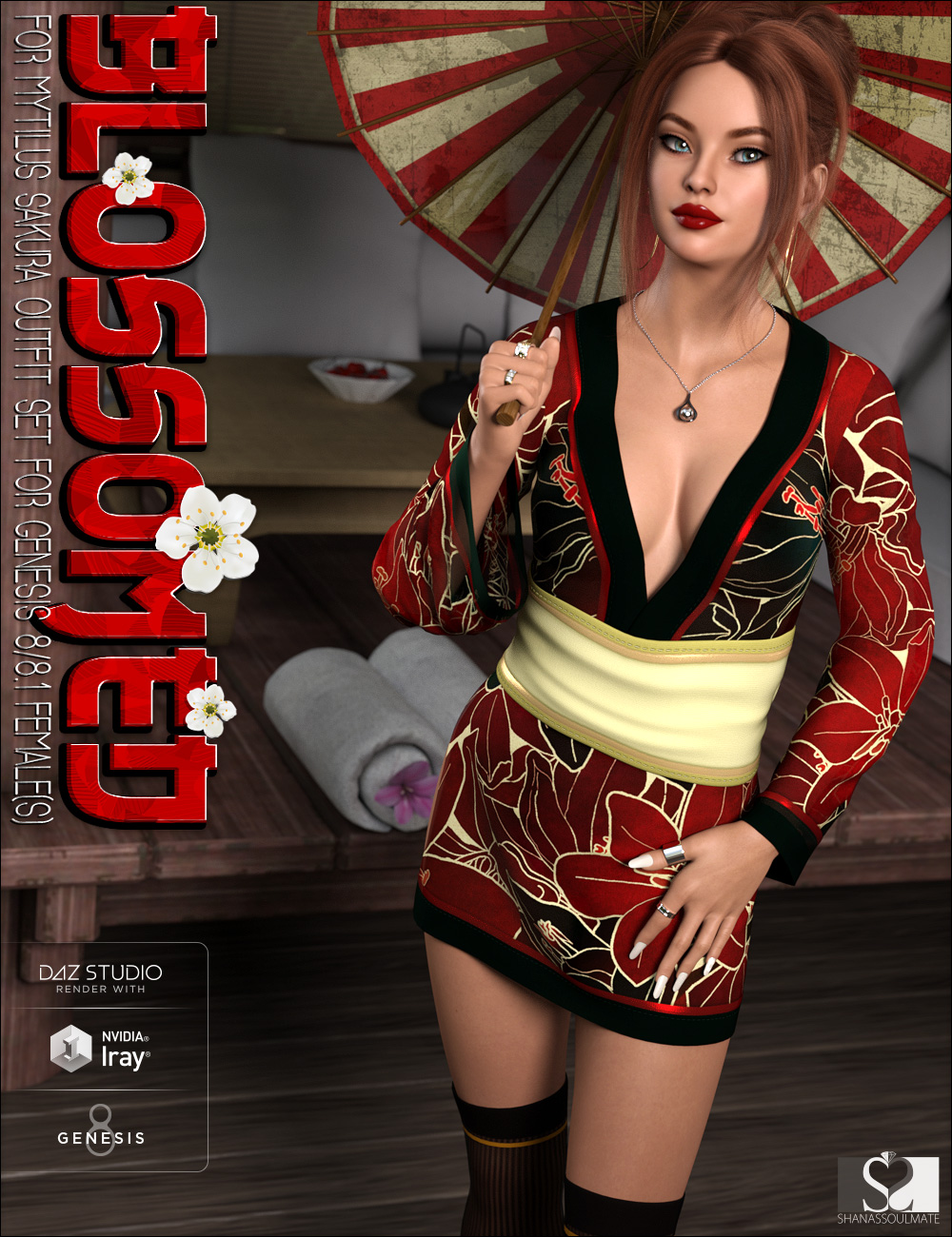 Sakura Outfit Blossomed Textures by: ShanasSoulmate, 3D Models by Daz 3D