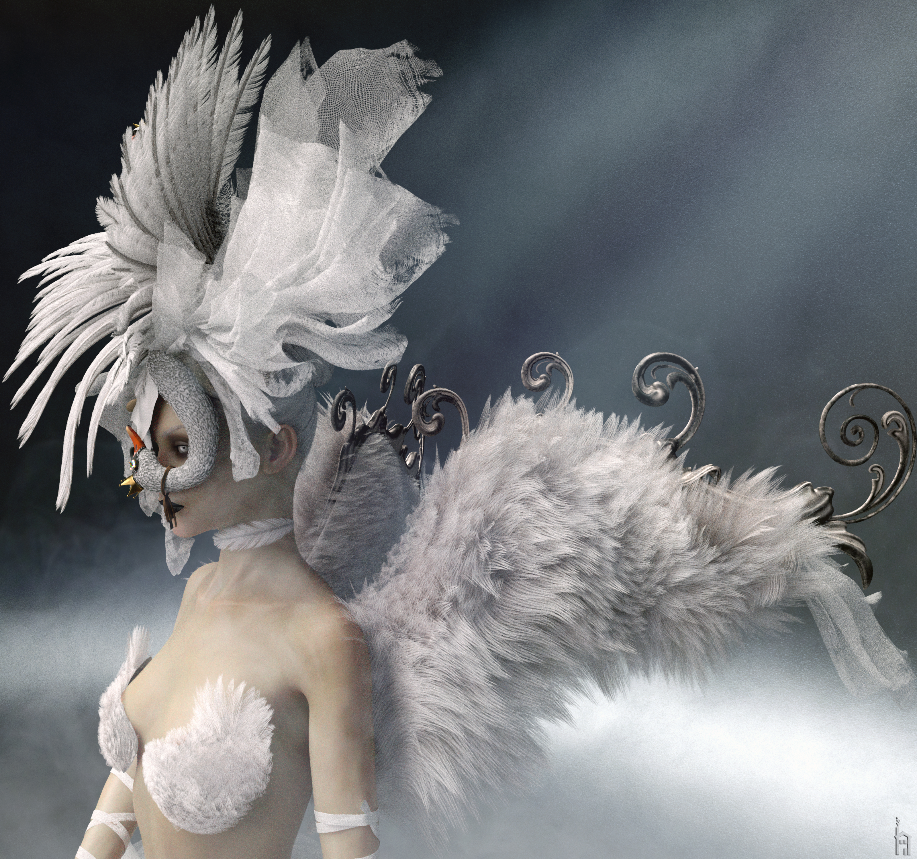 SWAN Dance Fascinator for Genesis 8 Females SWAN Dance Fascinator for Genesis 8 Females by: The Row House, 3D Models by Daz 3D
