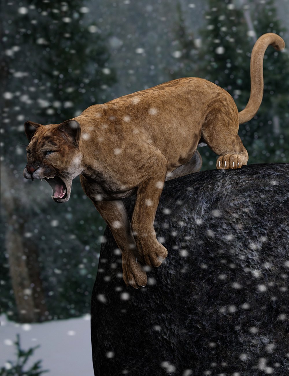 Mountain Lion Poses for Big Cat 2 Cougar by: Ensary, 3D Models by Daz 3D