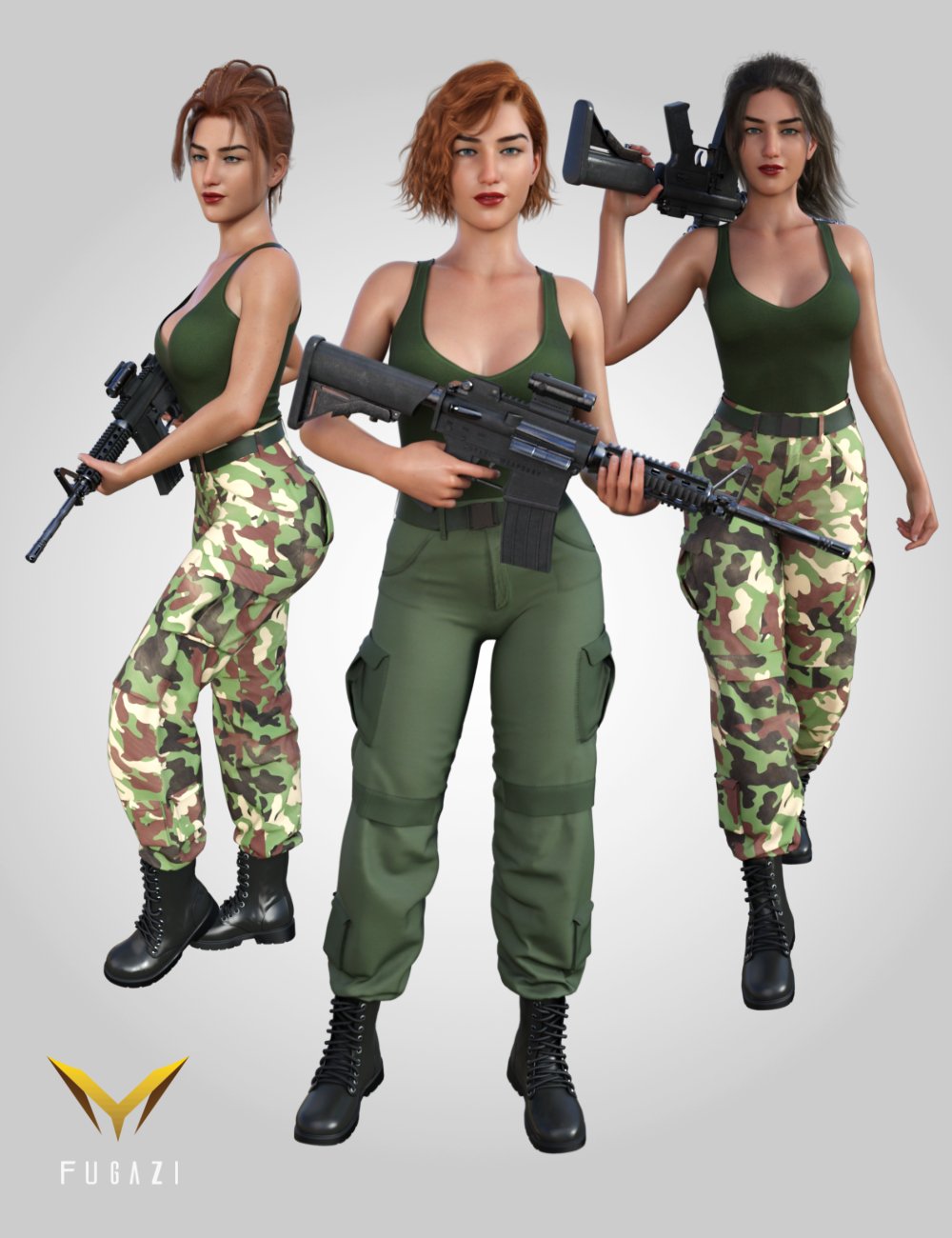 FG Military Poses by: Ironman, 3D Models by Daz 3D