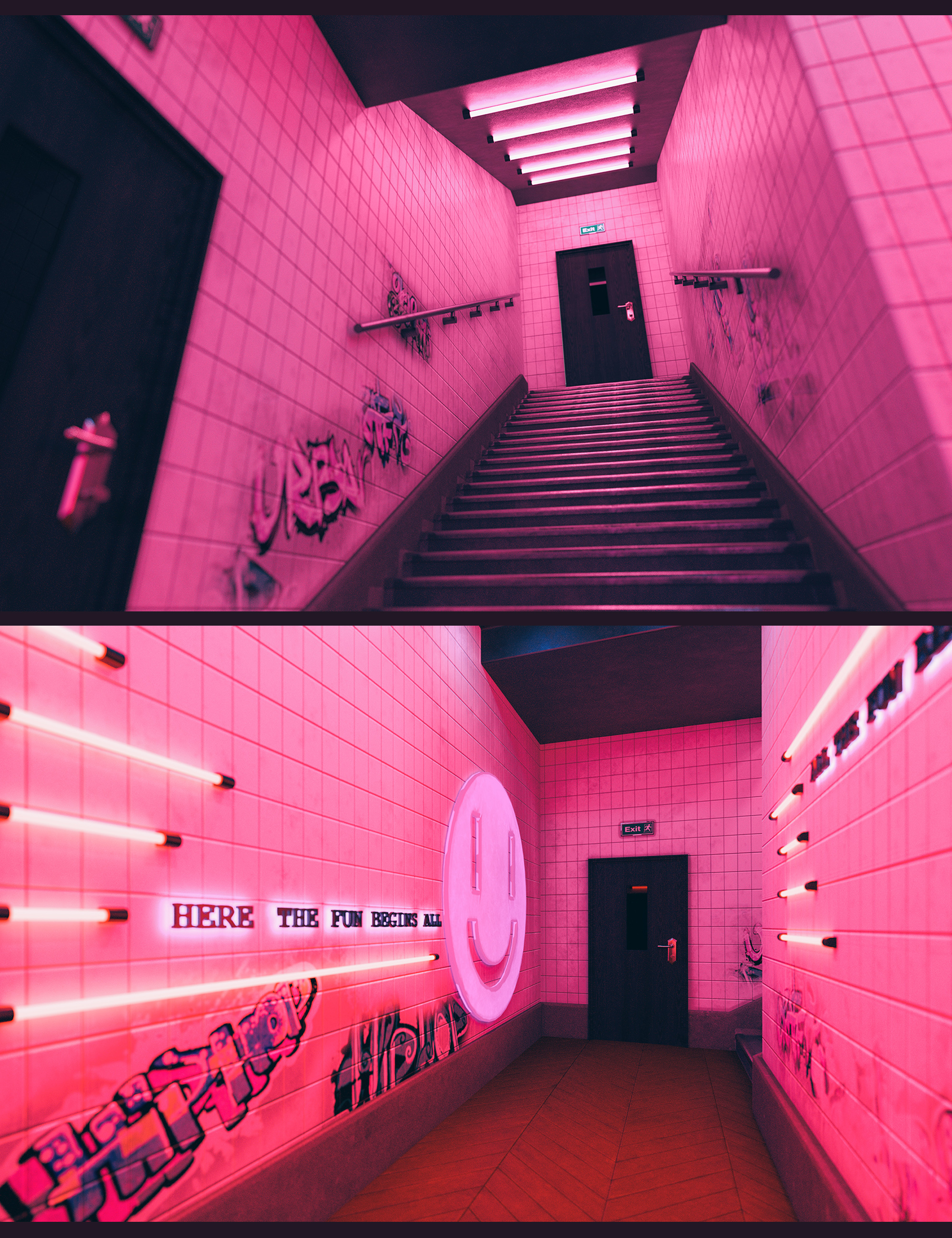 The Neon Bar Corridor by: Polish, 3D Models by Daz 3D