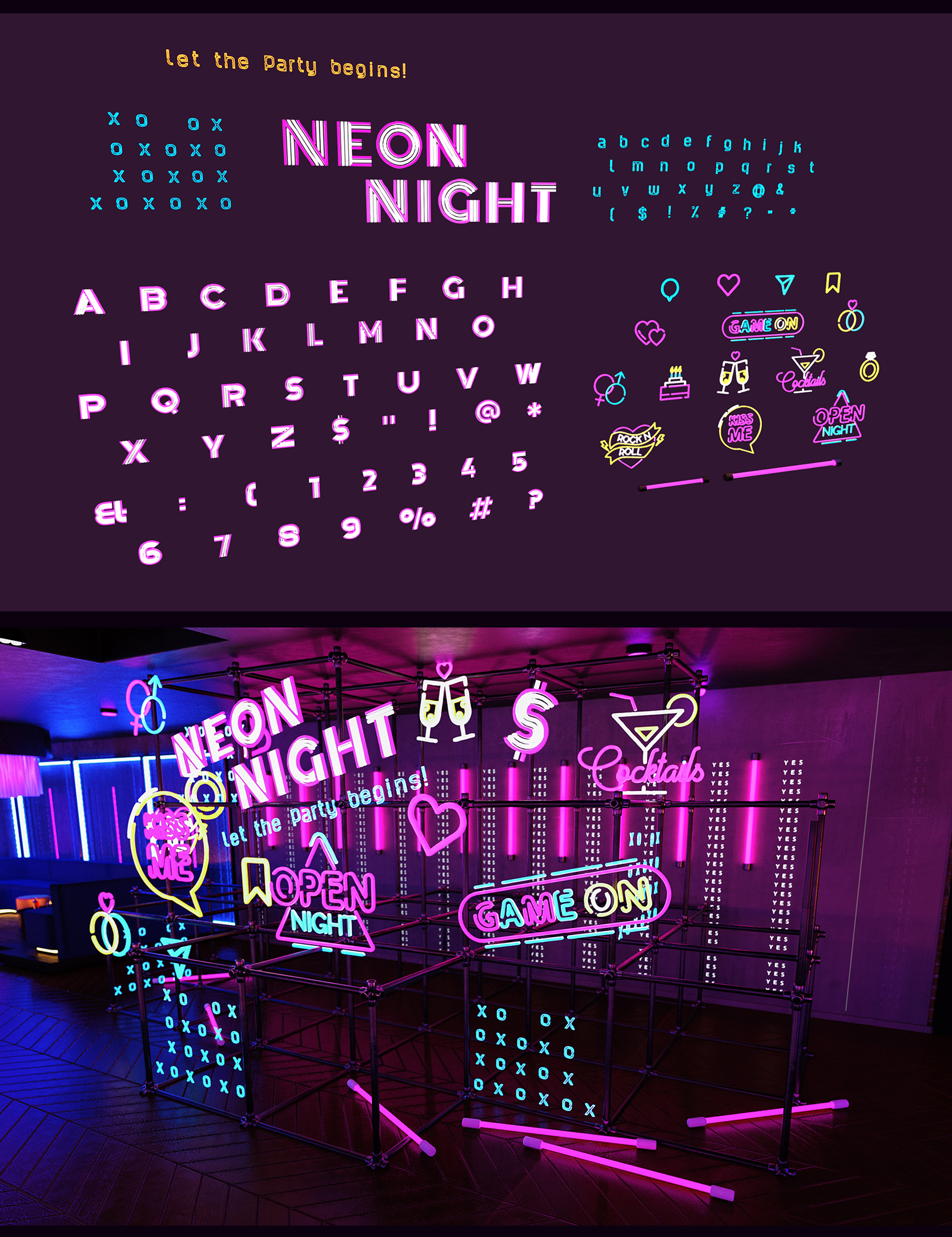 The Neon Bar Signs by: Polish, 3D Models by Daz 3D
