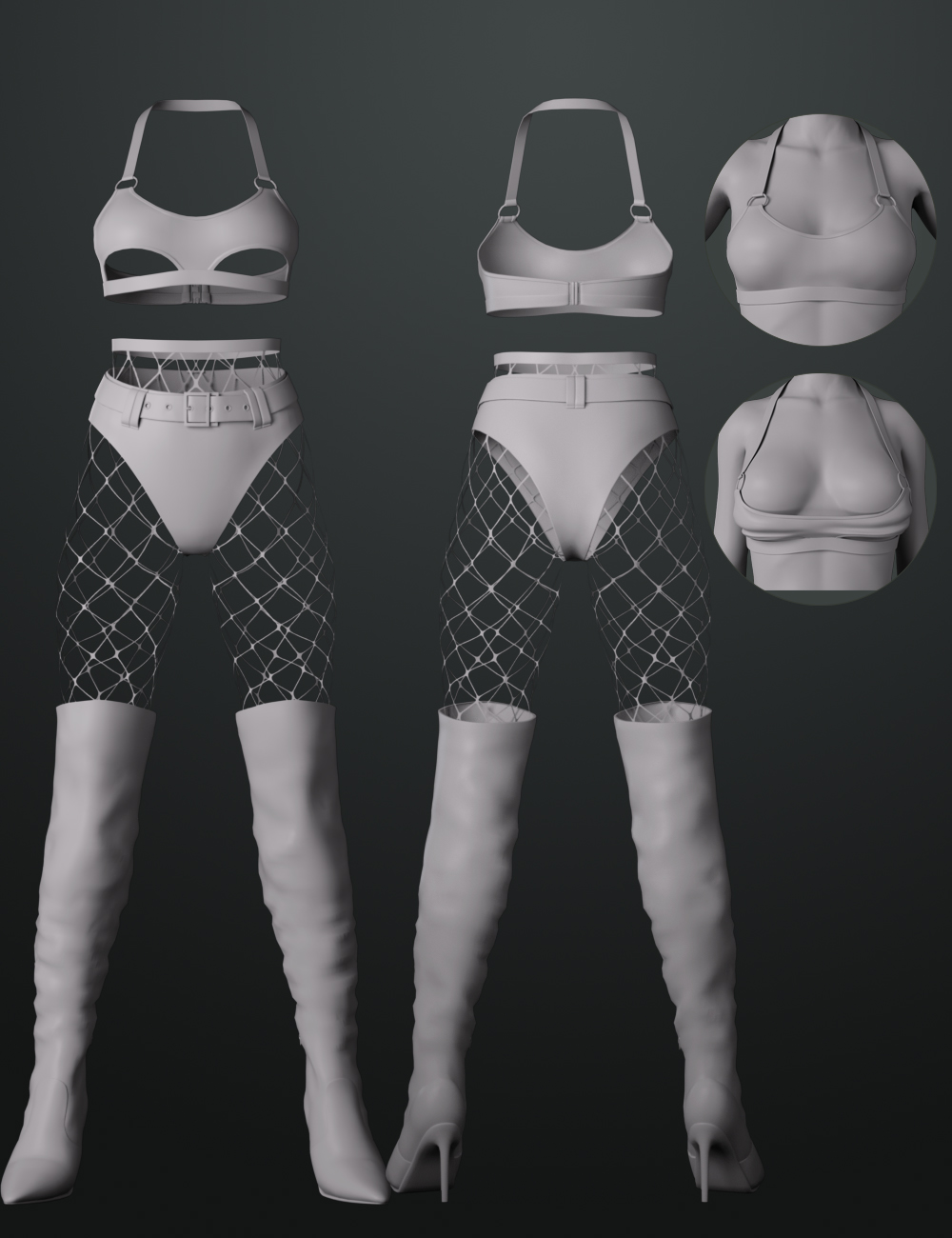 High Waisted Shorts Outfit for Genesis 8 and 8.1 Females by: WindField, 3D Models by Daz 3D