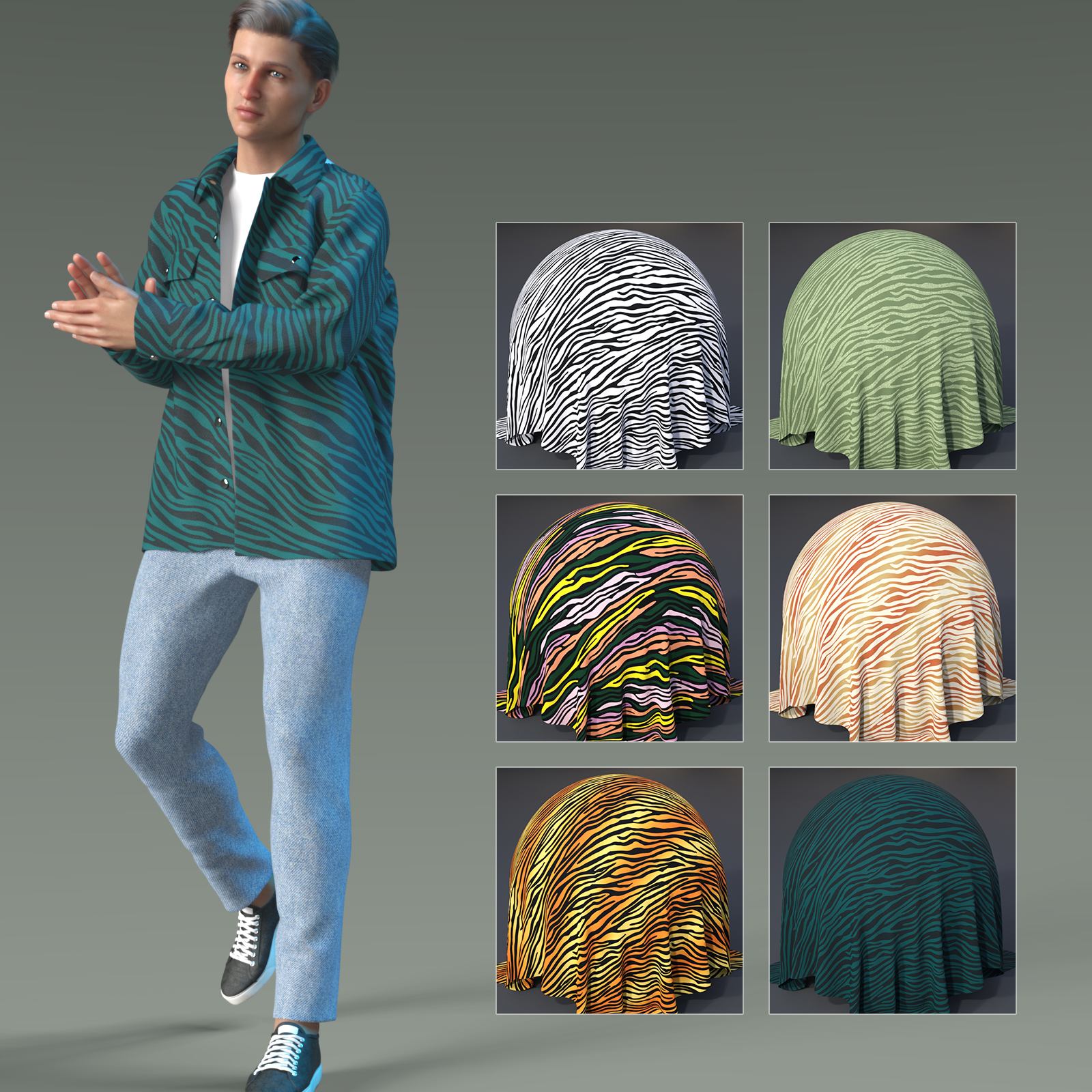 Animal Print Fabric - Iray Shaders Animal Print Fabric - Iray Shaders by: Dimidrol, 3D Models by Daz 3D
