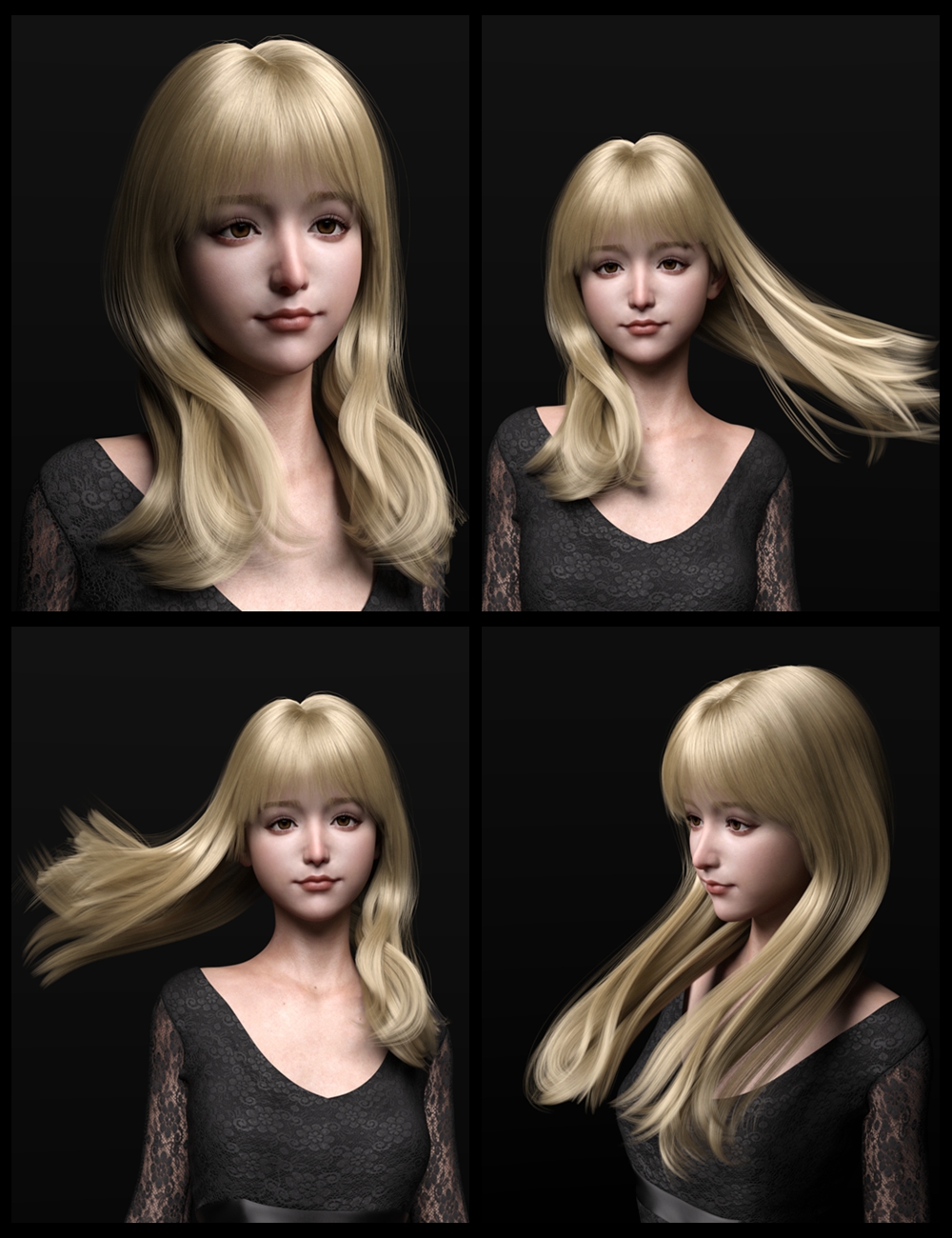 Duola Hair for Genesis 8 and 8.1 Females by: Ergou, 3D Models by Daz 3D