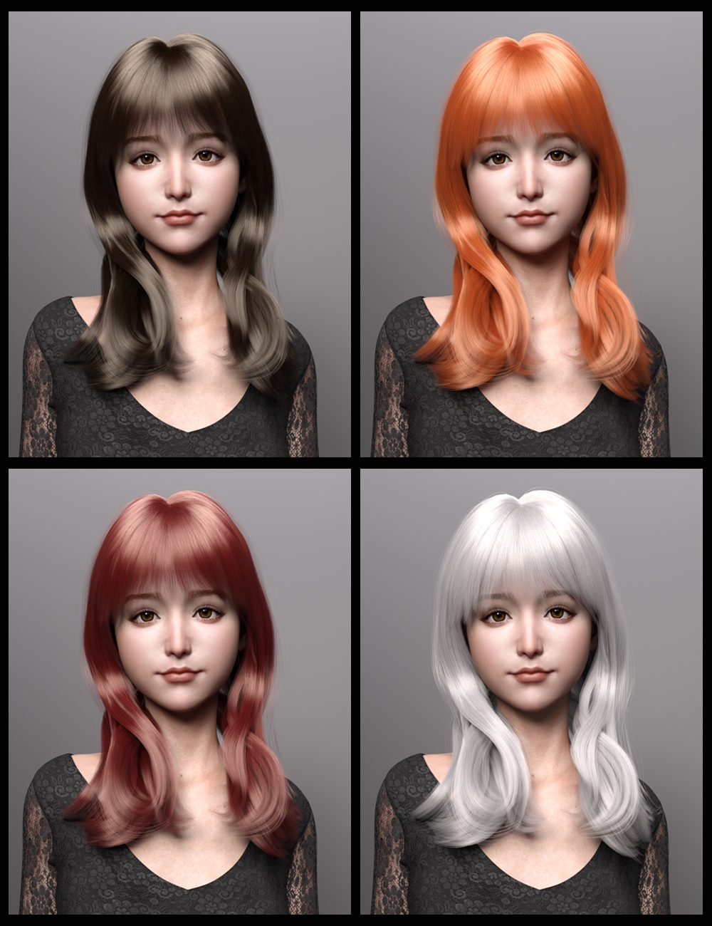 Duola Hair for Genesis 8 and 8.1 Females by: Ergou, 3D Models by Daz 3D