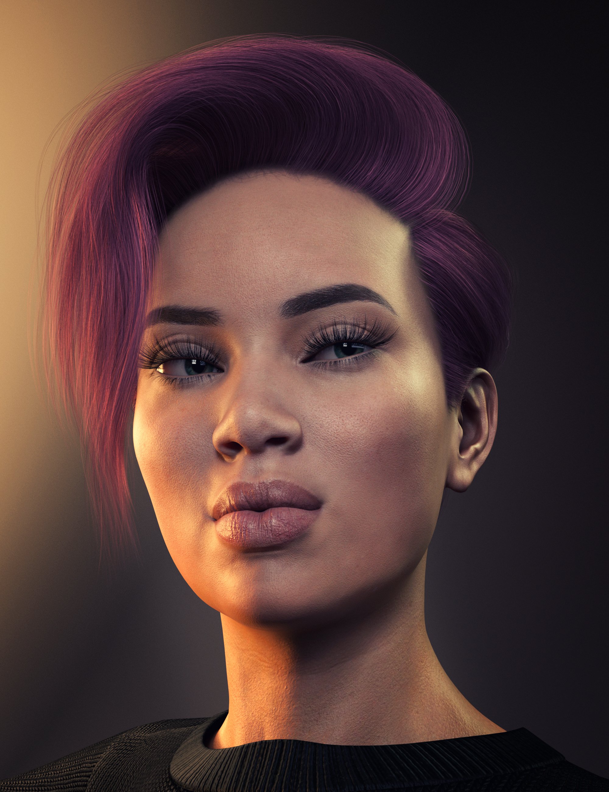 FE Waterfall Short Hair for Genesis 8 Female by: FeSoul, 3D Models by Daz 3D