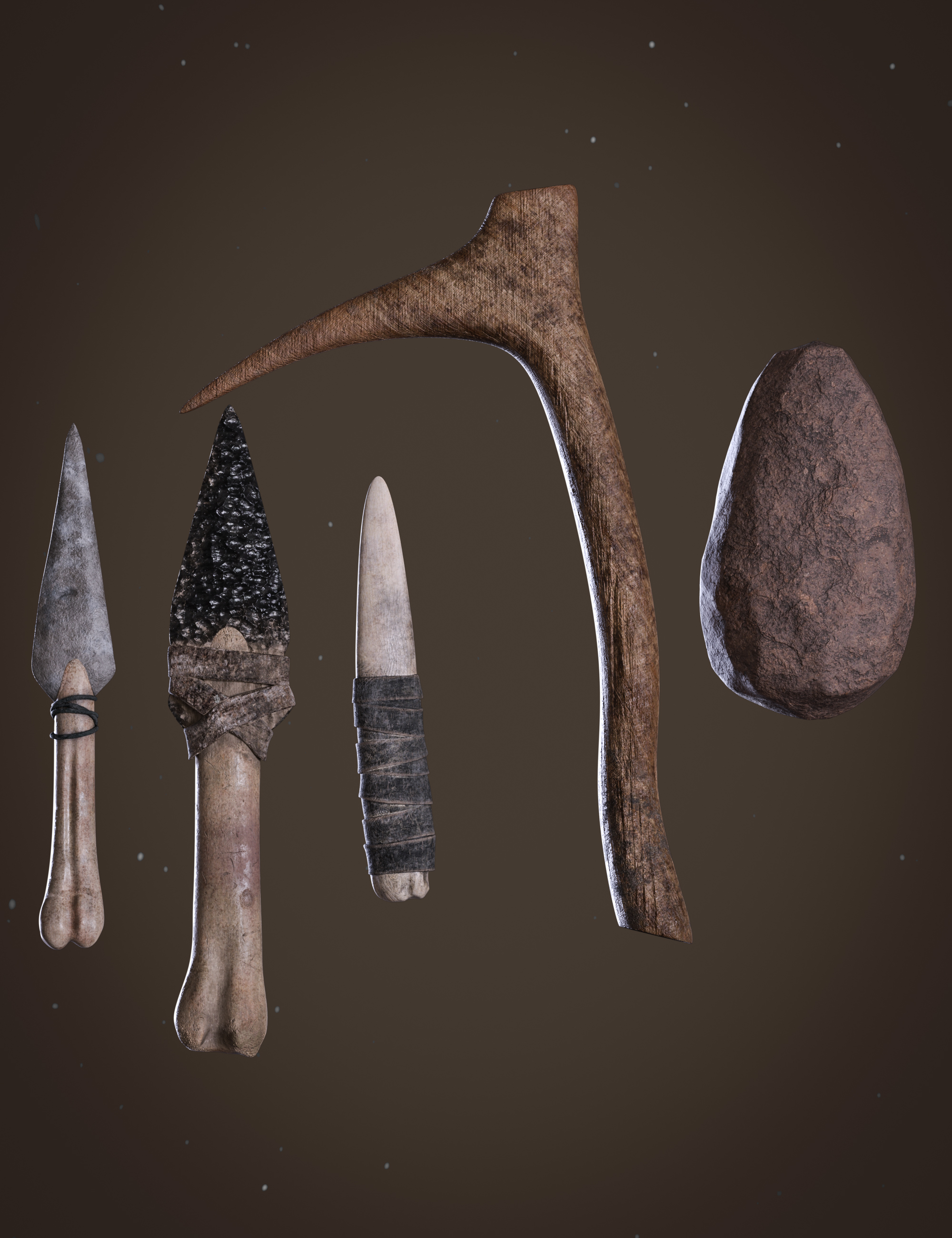 BW Primitive Weapons Set 01 for Genesis 8 and 8.1