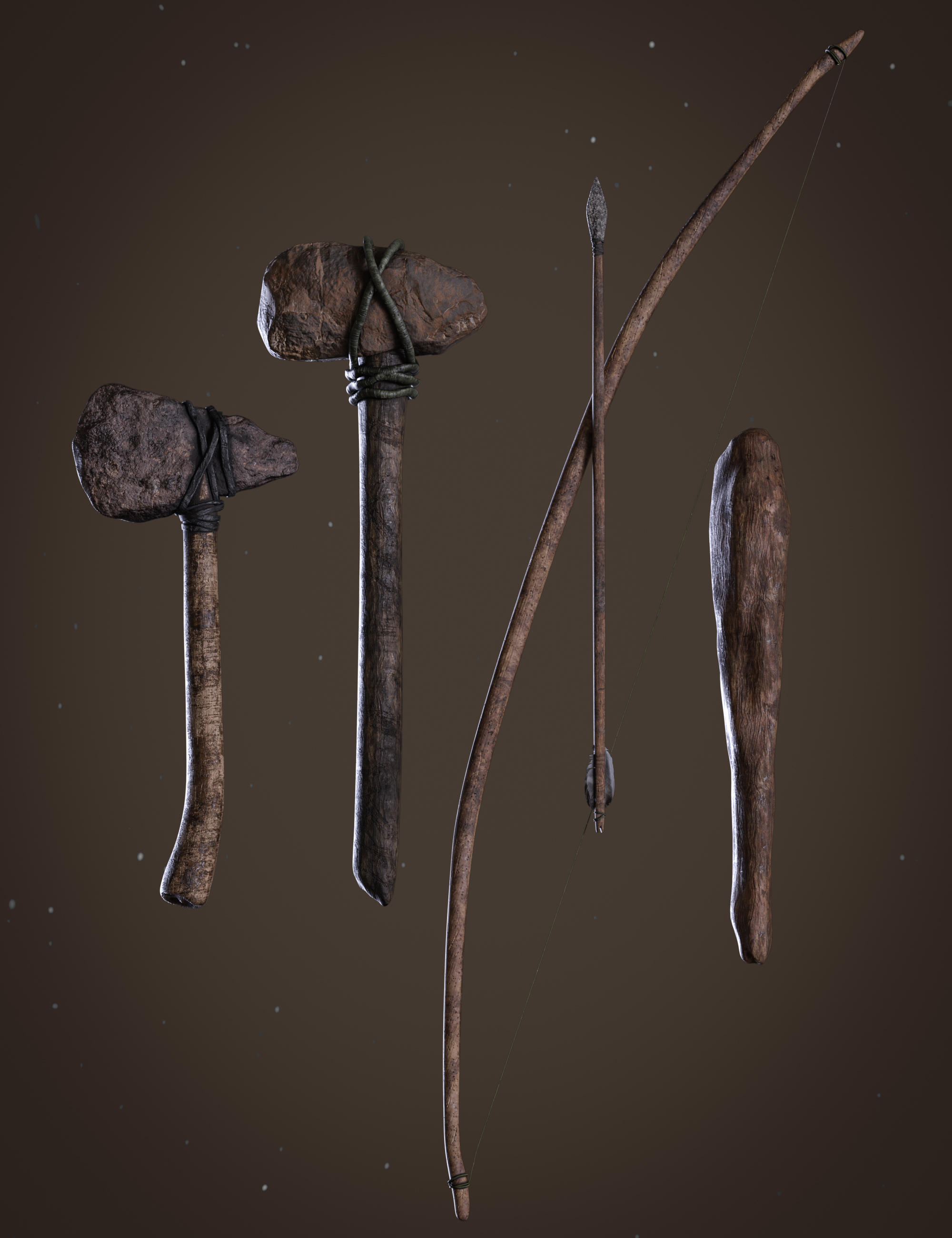 BW Primitive Weapons Set 02 for Genesis 8 and 8.1