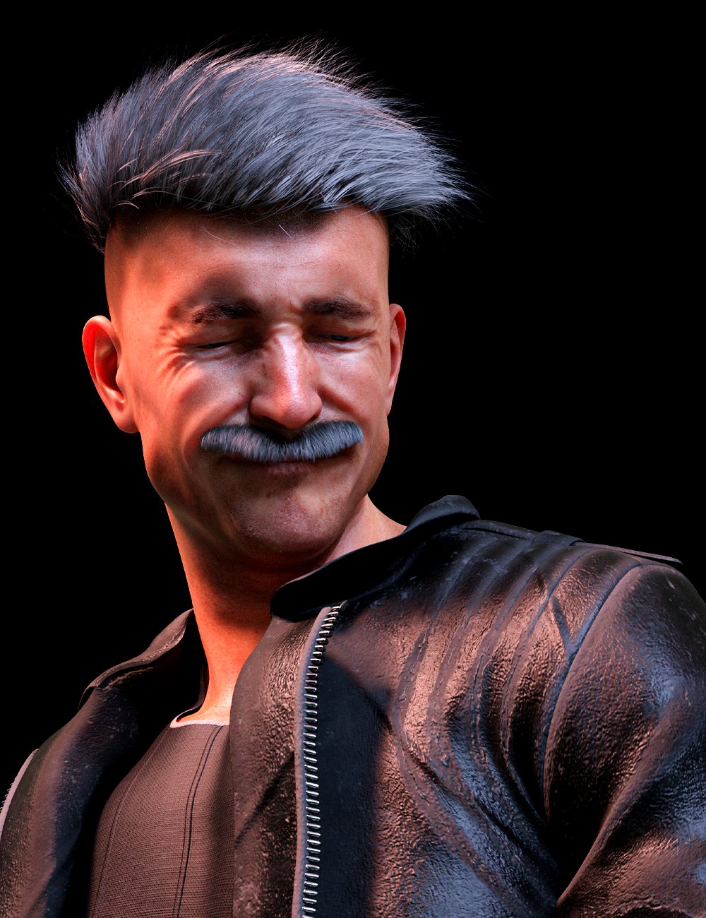 M3D Chuck Hair and Mustache for Genesis 8 and 8.1 Males by: Matari3D, 3D Models by Daz 3D