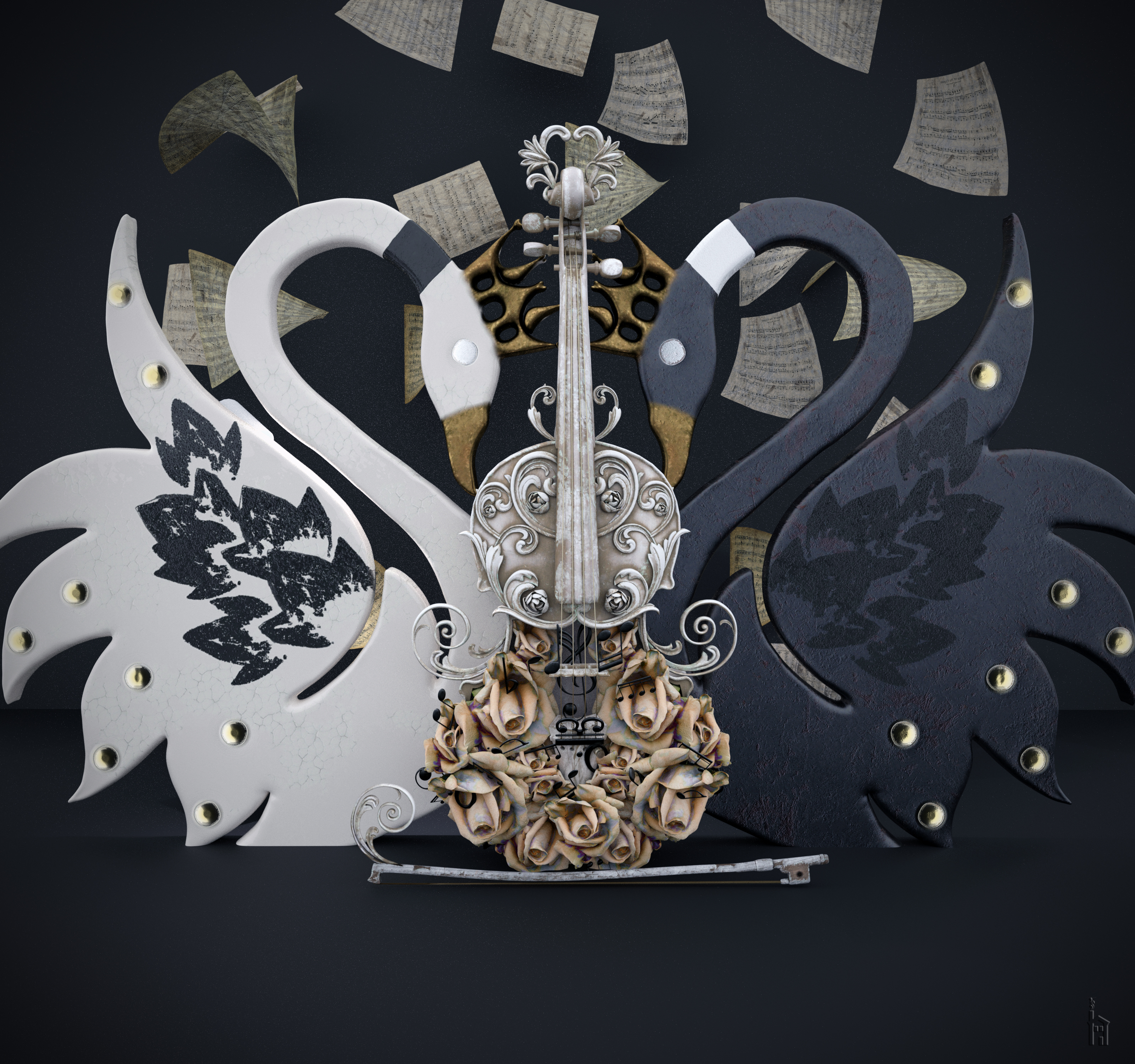 SWAN Song Violin Kit SWAN Song Violin Kit by: The Row House, 3D Models by Daz 3D