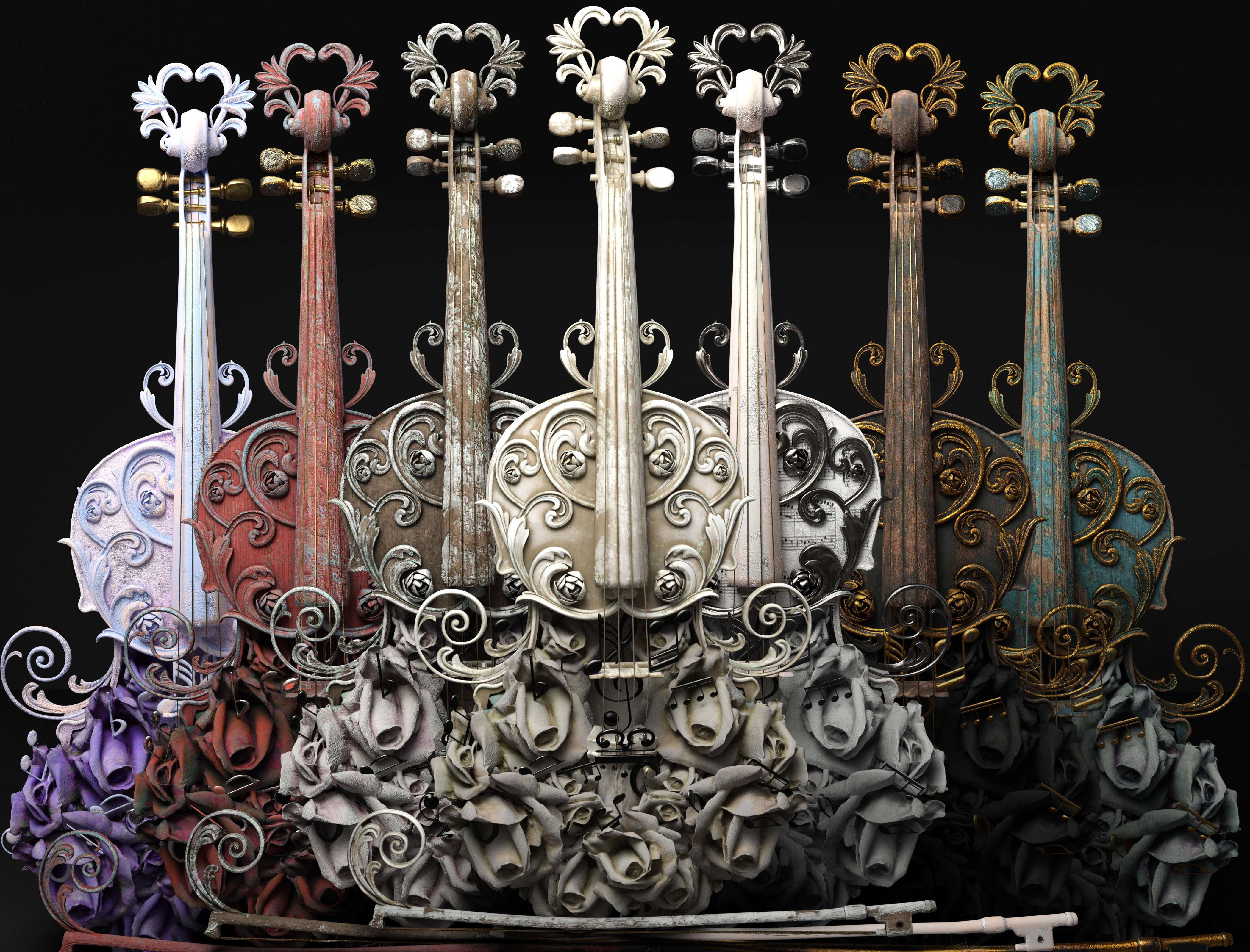 SWAN Song Violin Kit SWAN Song Violin Kit by: The Row House, 3D Models by Daz 3D