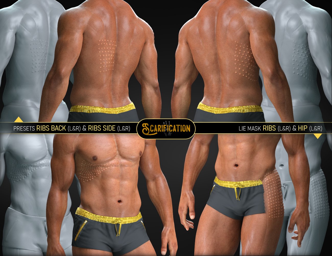 HD Scarification for Genesis 8 and 8.1 Males HD Scarification for Genesis 8 and 8.1 Males by: FenixPhoenixEsid, 3D Models by Daz 3D