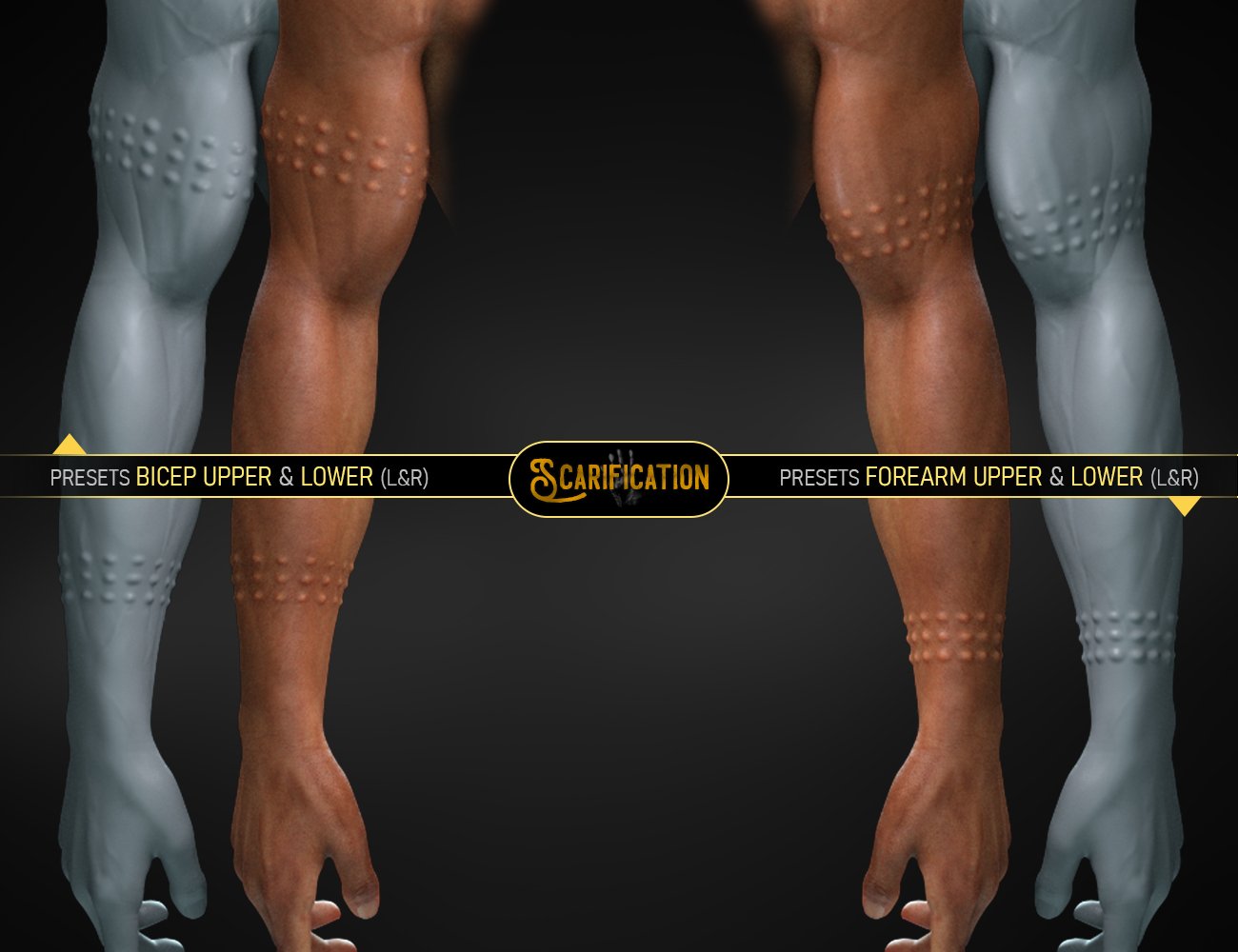 HD Scarification for Genesis 8 and 8.1 Males by: FenixPhoenixEsid, 3D Models by Daz 3D