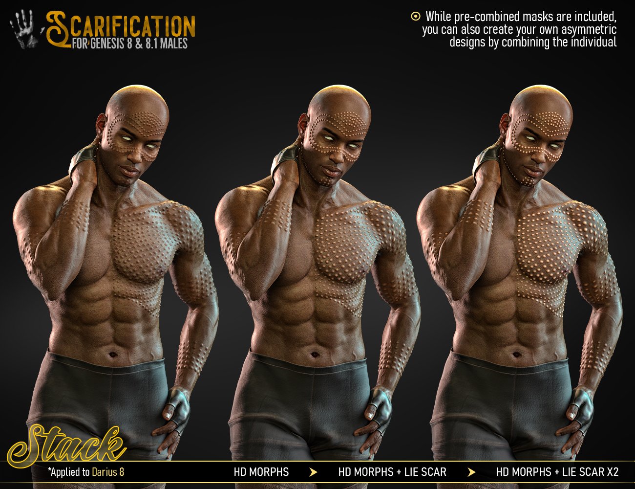 HD Scarification for Genesis 8 and 8.1 Males HD Scarification for Genesis 8 and 8.1 Males by: FenixPhoenixEsid, 3D Models by Daz 3D
