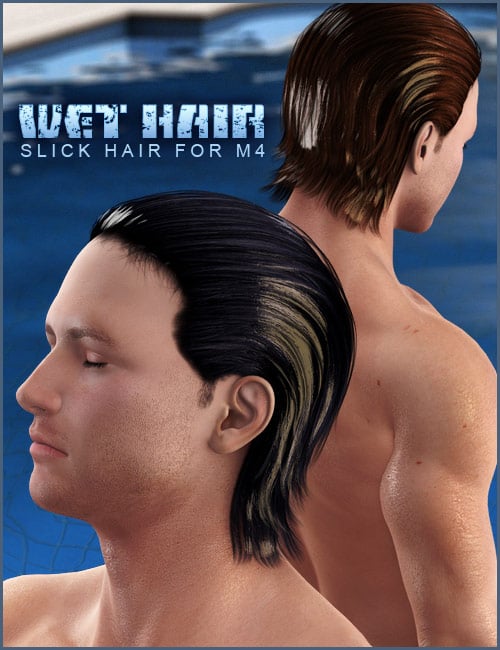 Wet Hair for M4 by: , 3D Models by Daz 3D