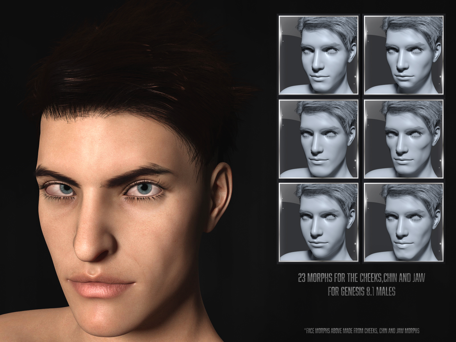 Tm Detailed Face Morphs For Genesis 81 Male Daz 3d