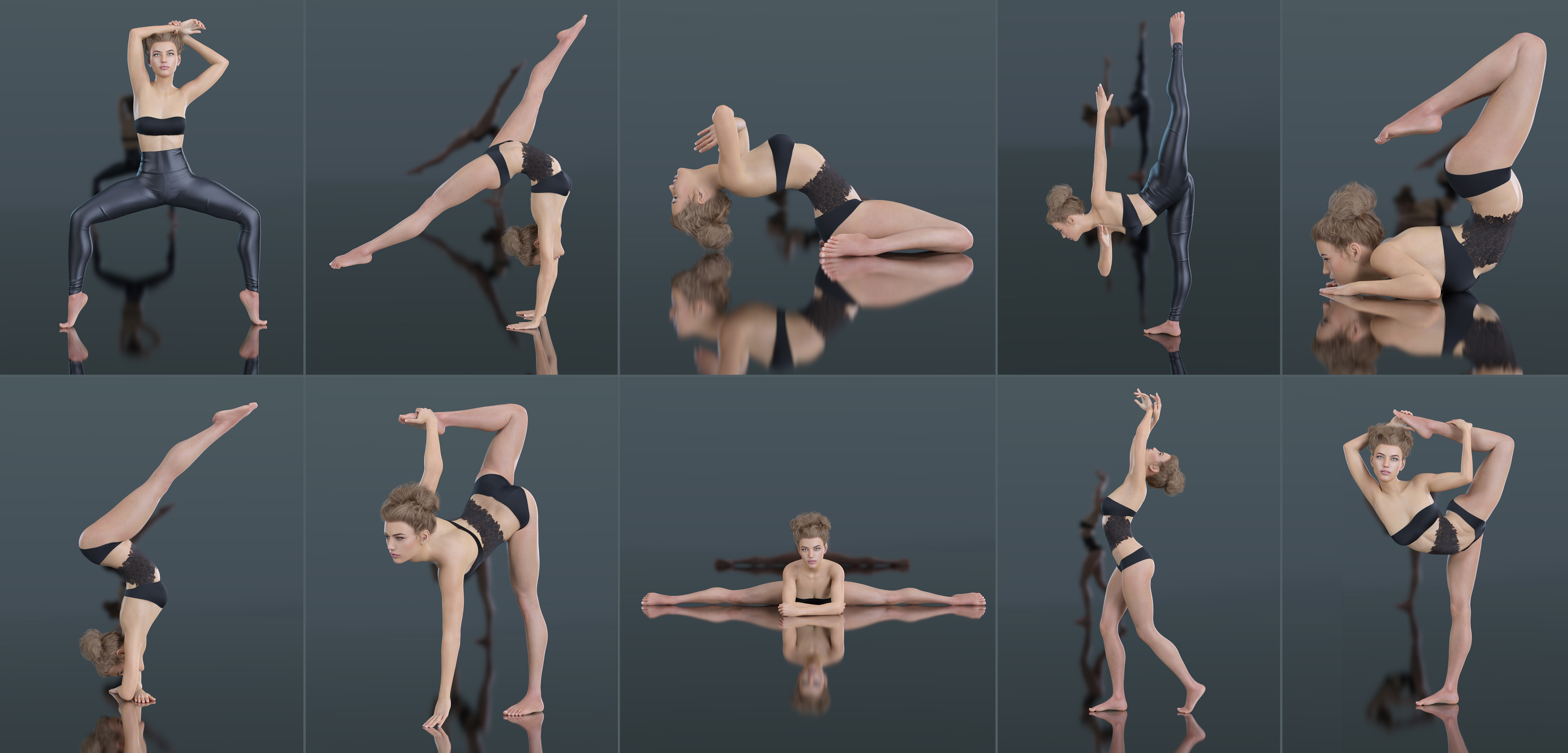 Z Gymnast Beauty Shape and Pose Mega Set for Genesis 8 and 8.1 Female by: Zeddicuss, 3D Models by Daz 3D