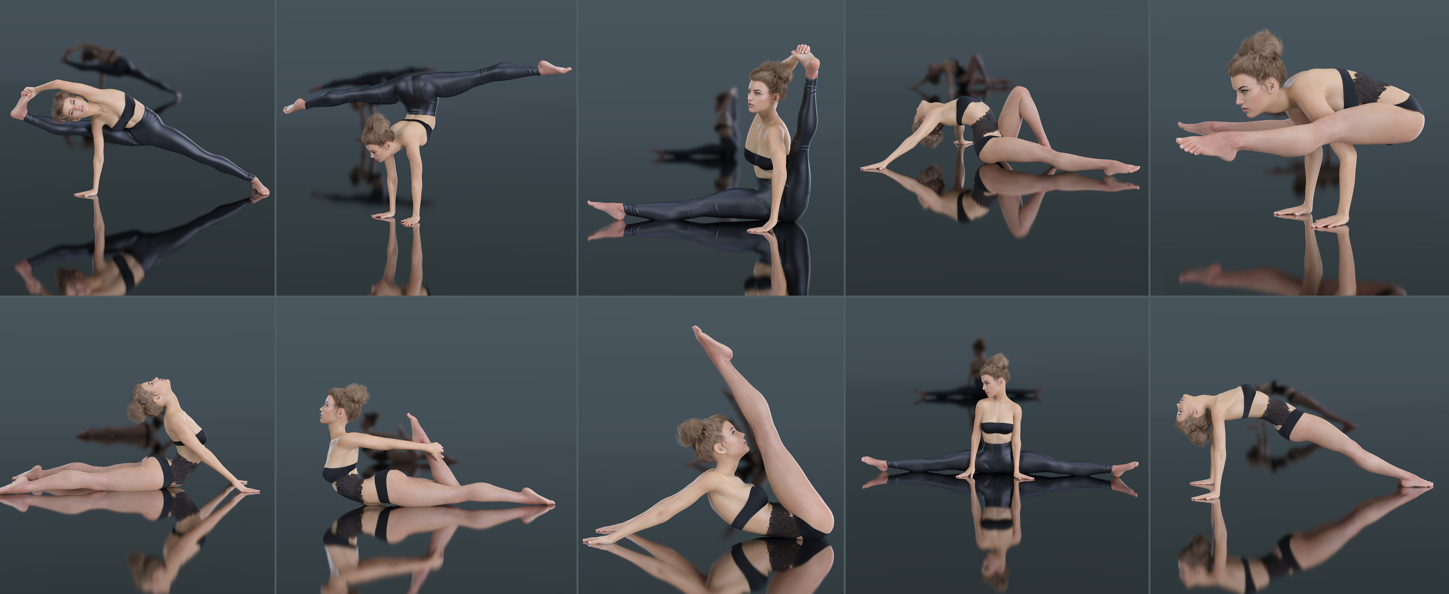 Z Gymnast Beauty Shape and Pose Mega Set for Genesis 8 and 8.1 Female by: Zeddicuss, 3D Models by Daz 3D