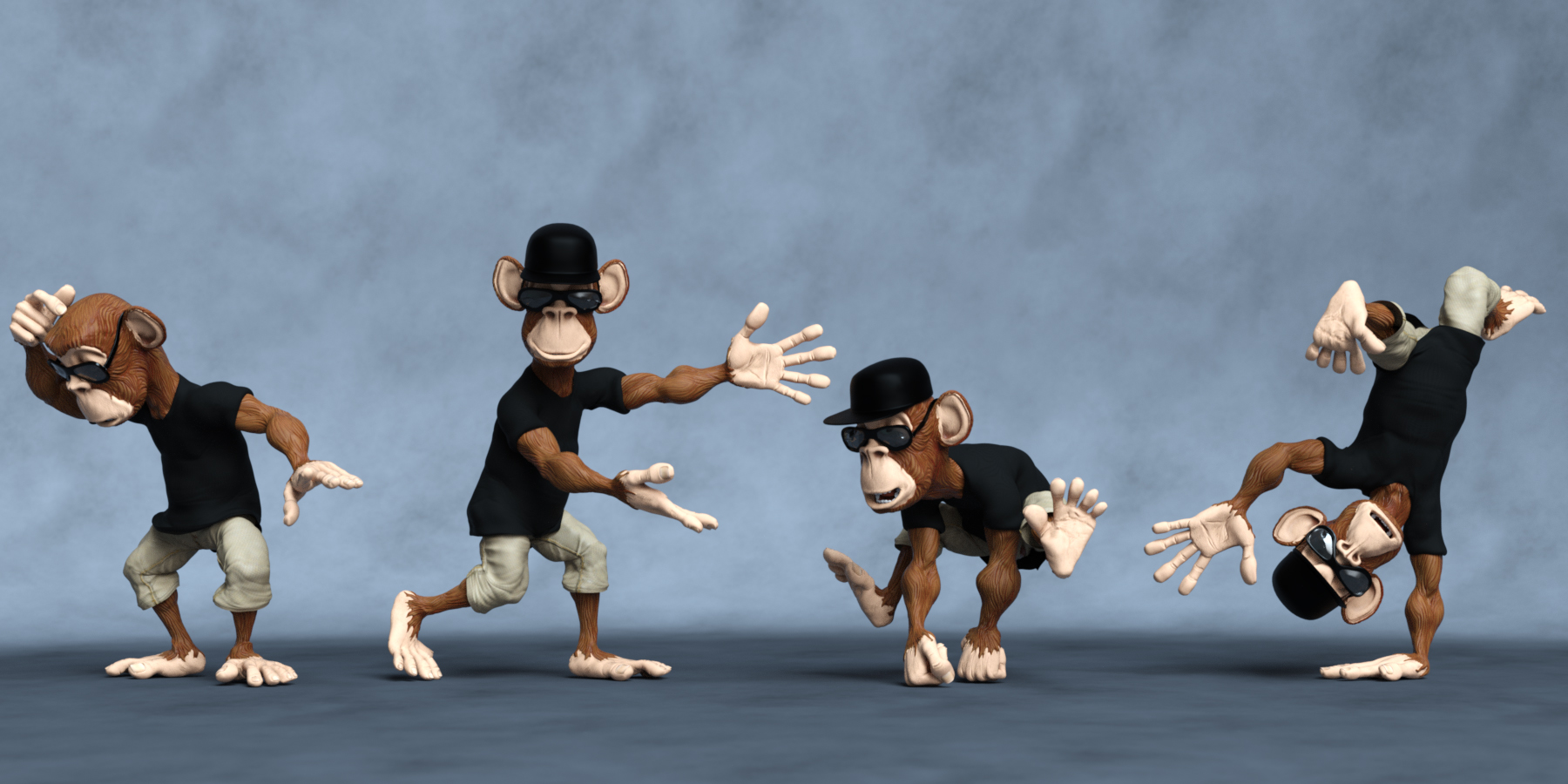 Monkey Business Poses for Alfred the Toon Monkey by: Ensary, 3D Models by Daz 3D