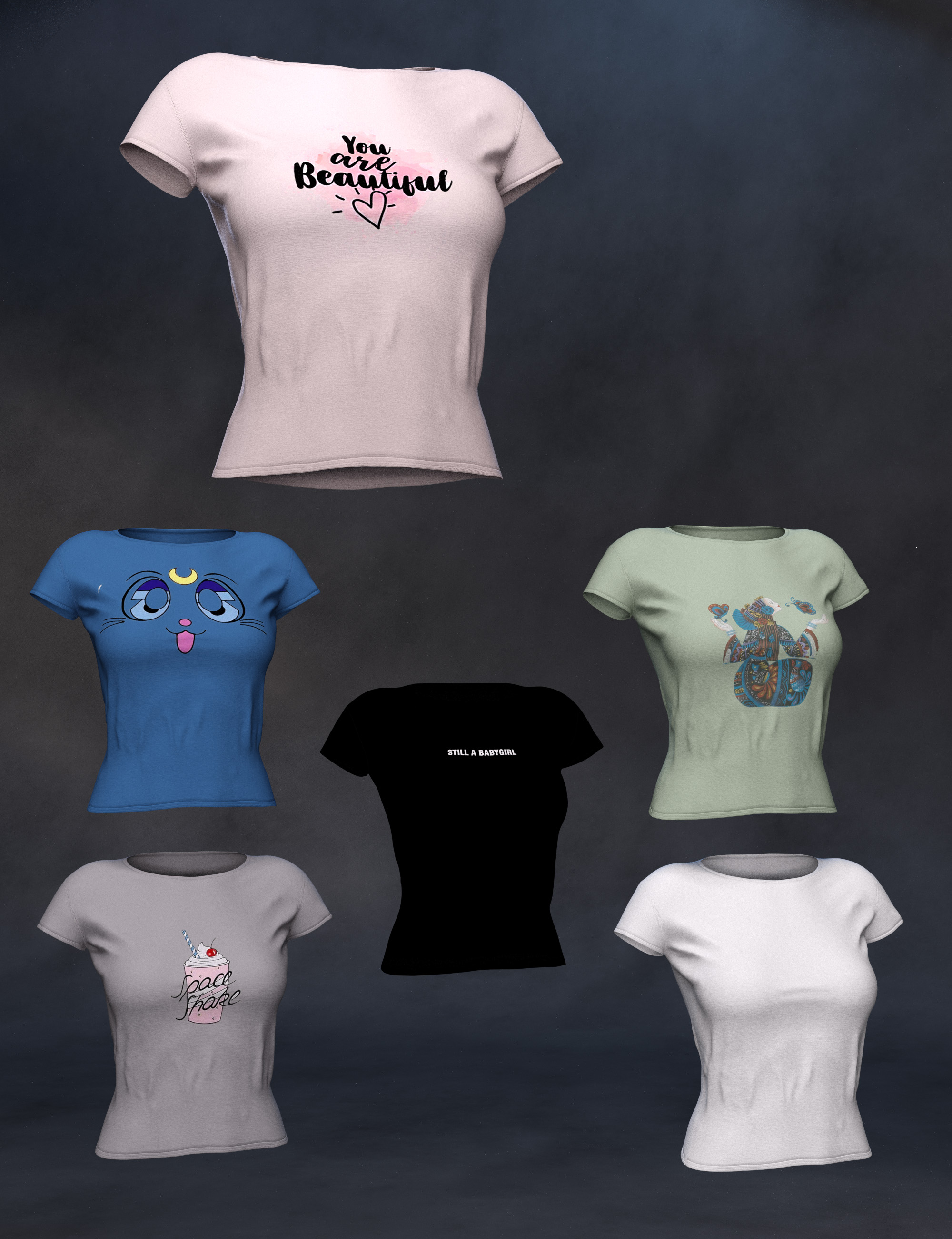 MK Flounces dForce T-Shirt for Genesis 8 and 8.1 Females by: wsmonkeyking, 3D Models by Daz 3D