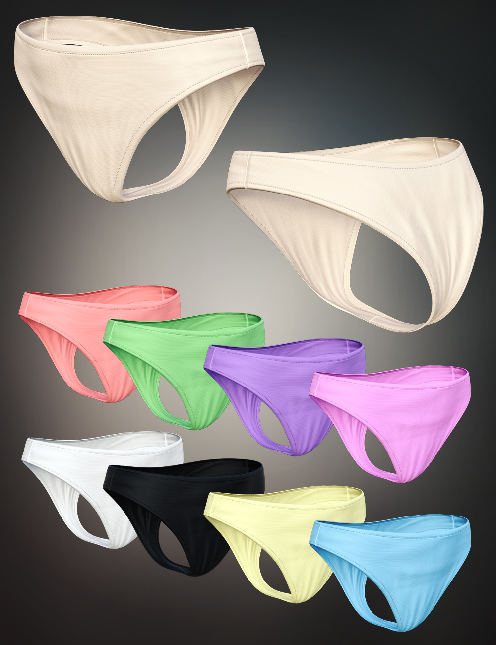 Gothic Style V6 Underwear for Genesis 8 and 8.1 Females