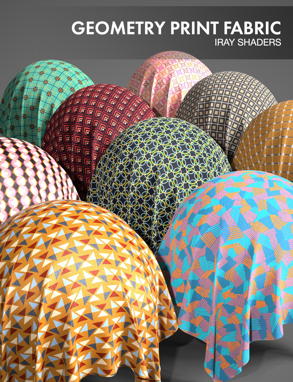 Geometry Print Fabric - Iray Shaders by: Dimidrol, 3D Models by Daz 3D