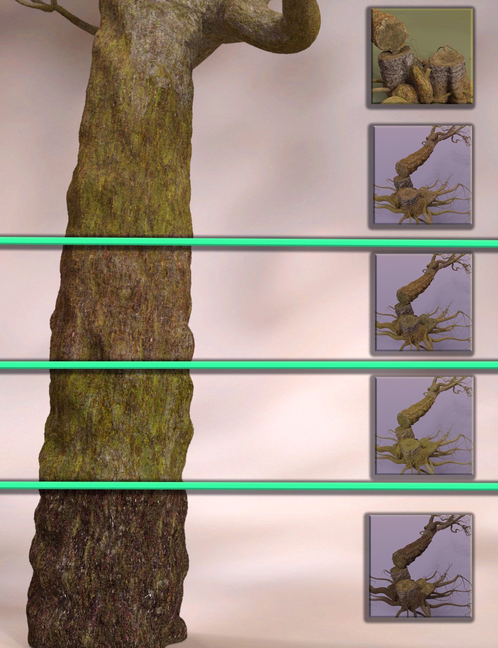 Tanglewood Stumpery - Fairy Tale Tree Stumps, Dead and Fallen Trees by: MartinJFrost, 3D Models by Daz 3D