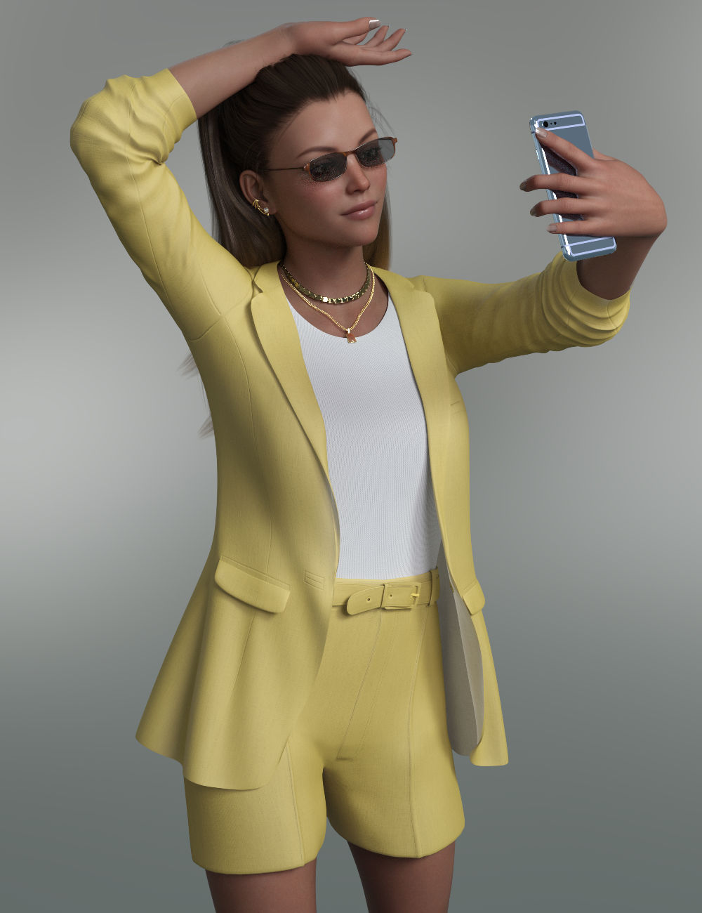 dForce Spring Blazer Outfit for Genesis 8 and 8.1 Females by: WildDesigns, 3D Models by Daz 3D