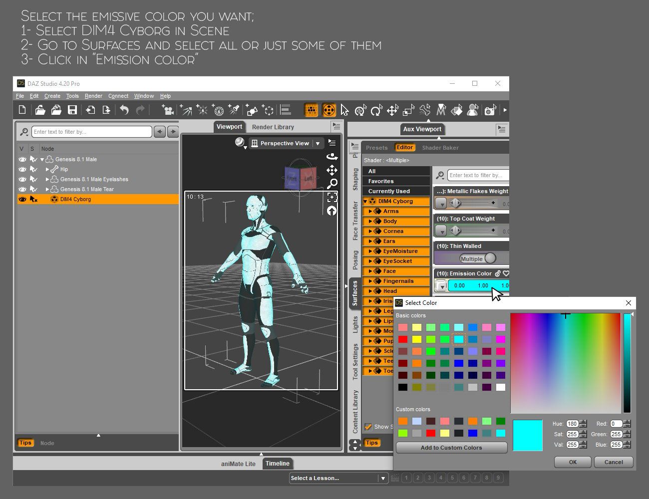 DIM4 Cyborg for Genesis 8.1 Males by: Demian, 3D Models by Daz 3D