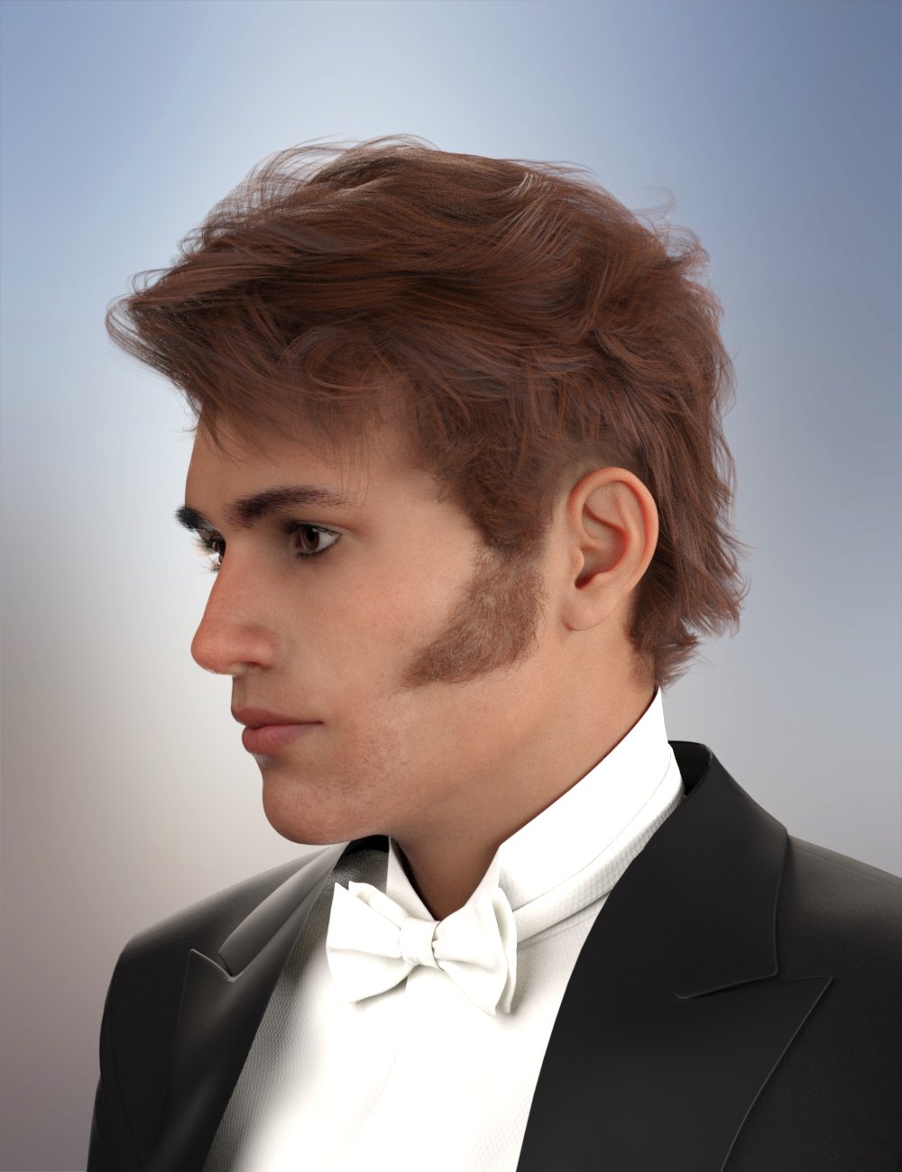 Redz dForce Viscount Hair for Genesis 8 and 8.1 Males by: RedzStudio, 3D Models by Daz 3D