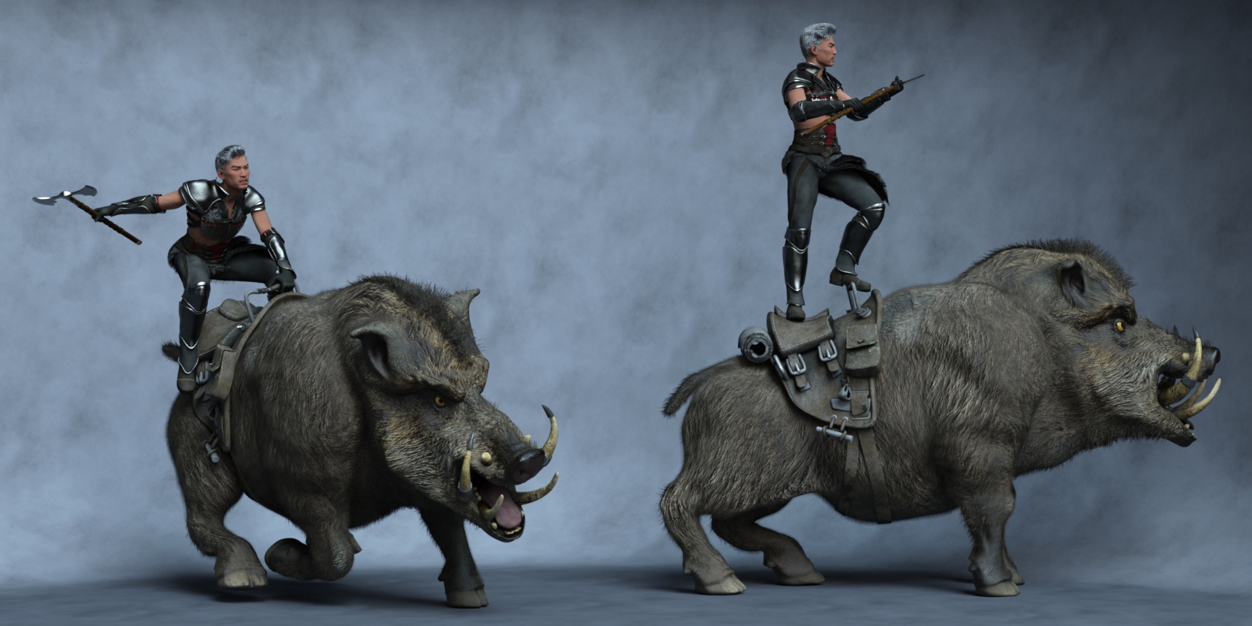 Boar Rage Poses for Kento 8.1 and Battle Boar by: Ensary, 3D Models by Daz 3D