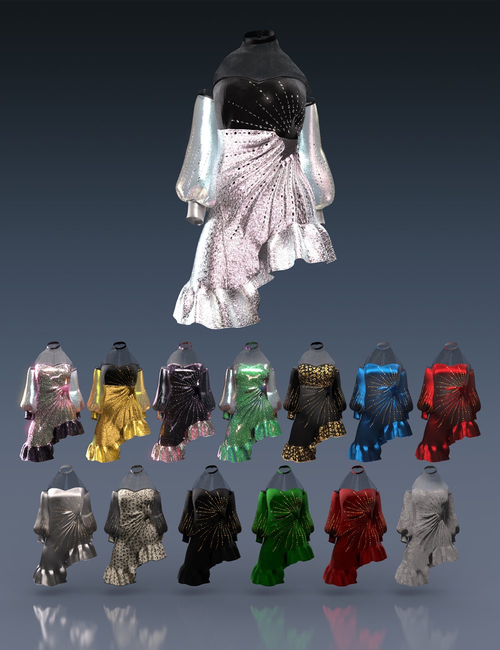 Shooting Star dForce Dress for Genesis 8 and 8.1 Females by: PinkLotus, 3D Models by Daz 3D